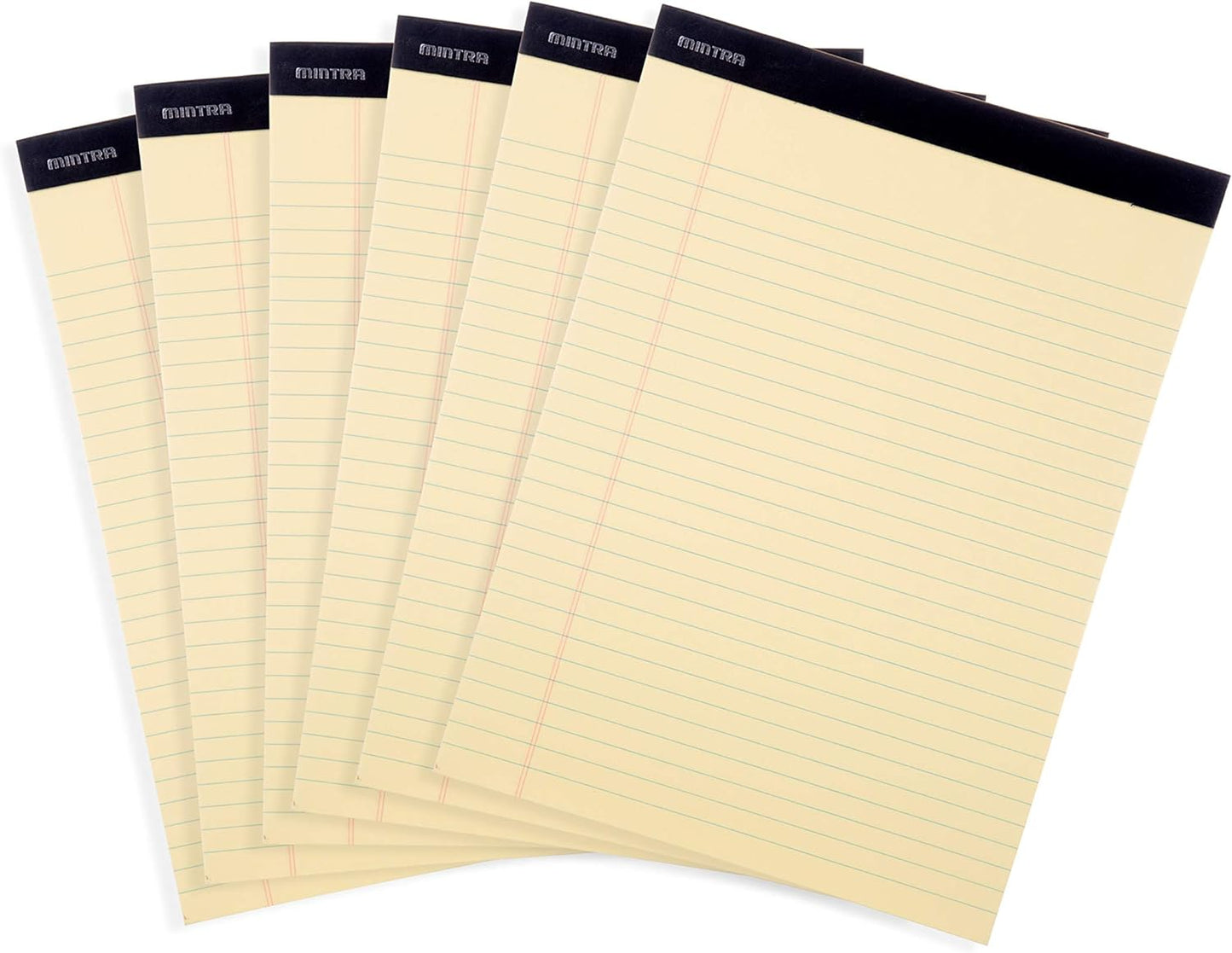 Mintra Office Legal Pads - ((BASIC CANARY 6pk, 8.5in x 11in, WIDE RULED))