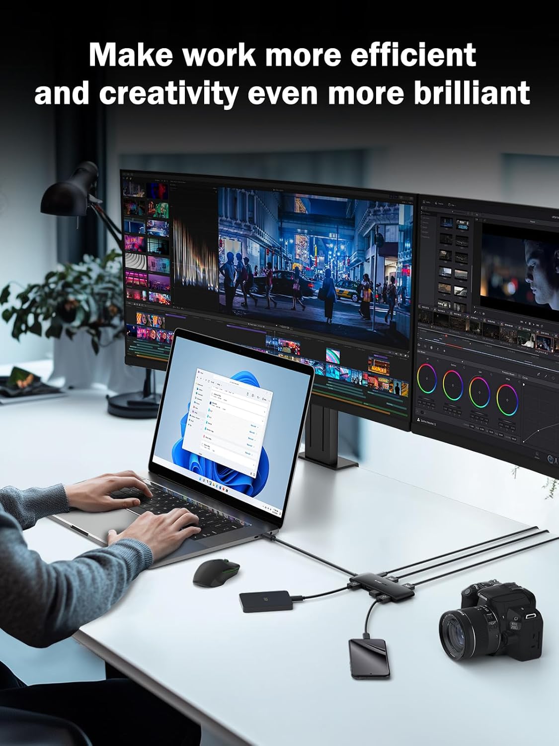 Lemorele Docking Station Dual Monitor 4K 60Hz, 7 in 1 USB C Dongle Multiport Hub Adapter w/2 HDMI + 1 USB 3.0+ 3 USB 2.0+ 1 PD 100W, for MacBook/Dell/HP/Lenovo ThinkPad Type-C Laptop