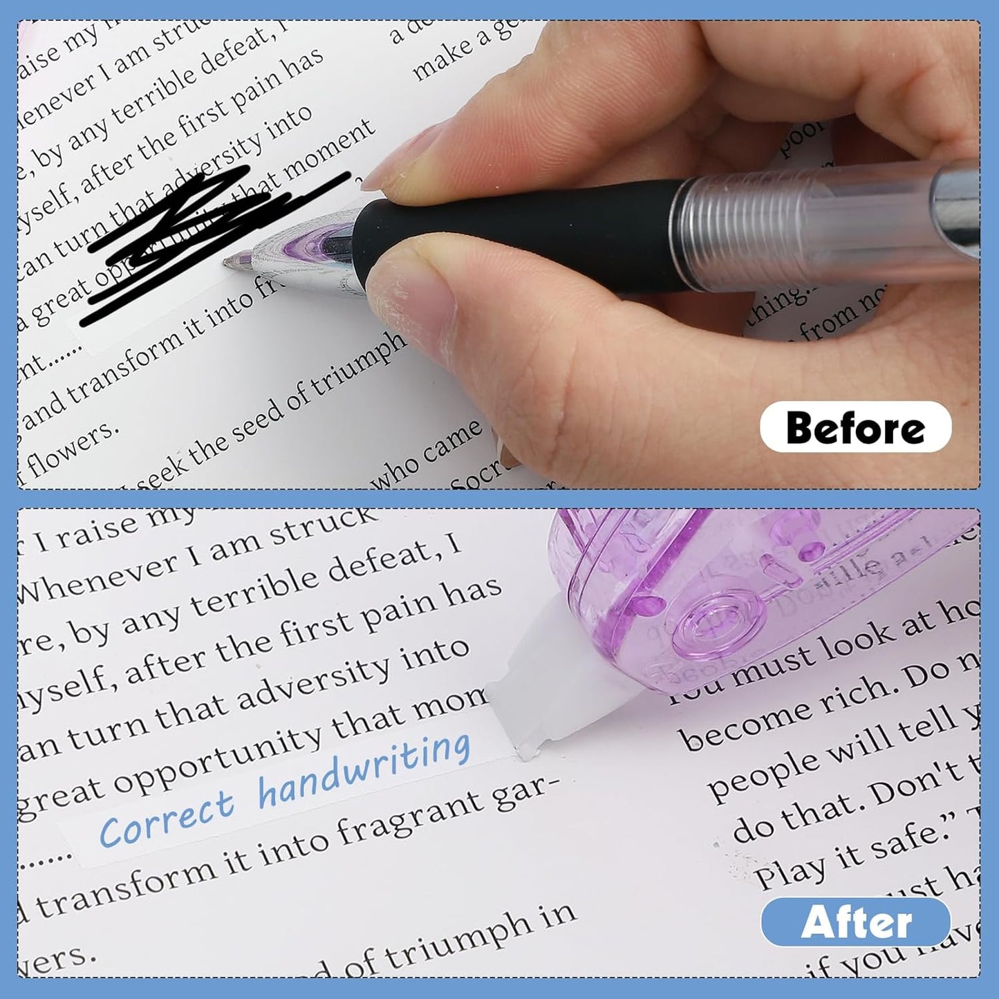 BESARME 24 Pack Correction Tape - Colorful 19.69 Ft Each Correction Tape Roller for Students & Office Supplies