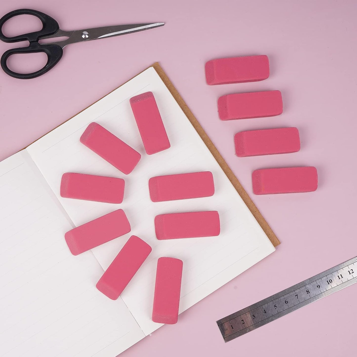 200 Pack Pink Erasers Bulk Latex-Free Soft Erasers Pencil Erasers for Kids Teachers and School and Office Supplies