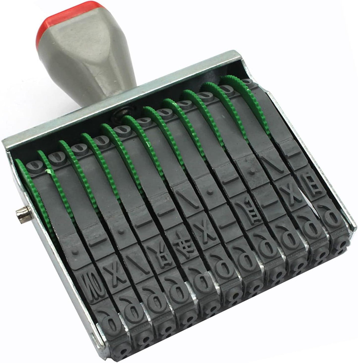 ZENG 11 Line Changeable Numbers 0-9 & Symbol Rubber Stamp, Fit for Date,Business Office & School Supplies, Imprint Size 68 x 7 mm, Multicolor