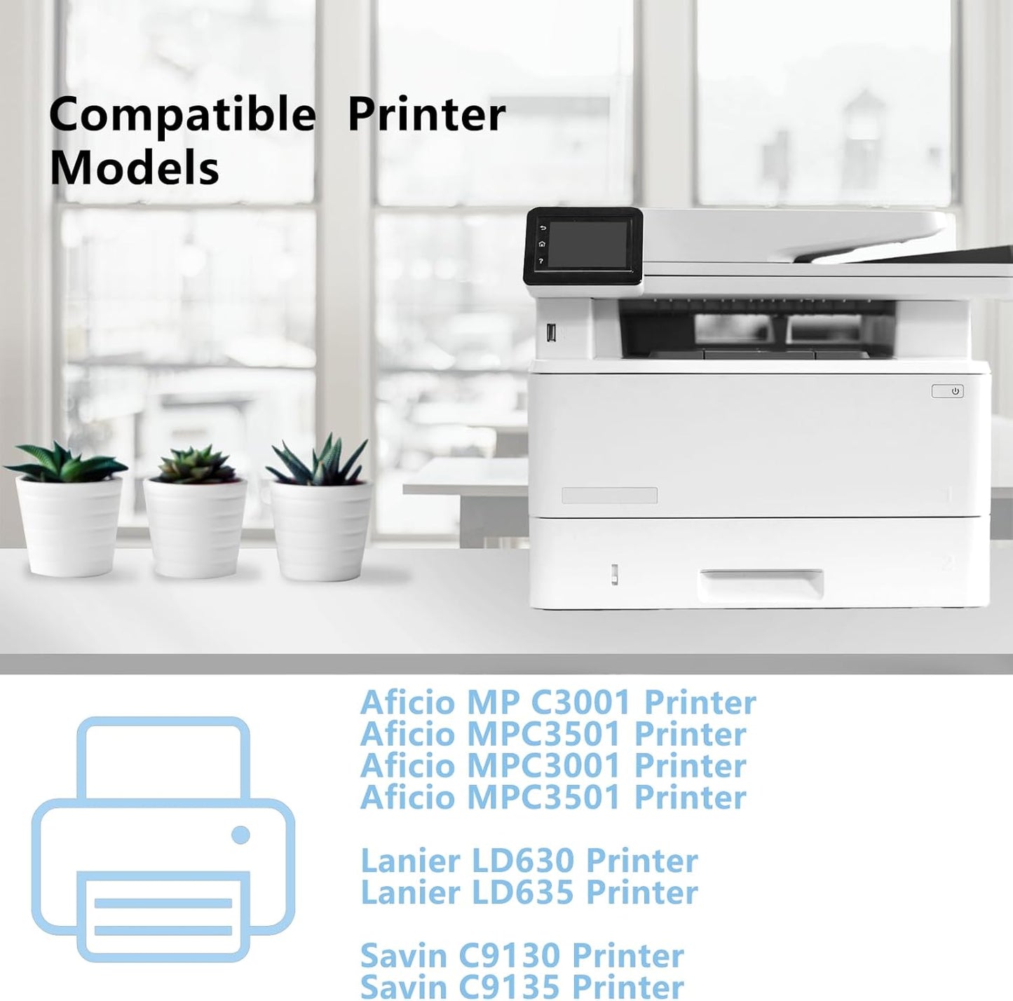 MP C3501 MP C3001 MPC3501 MPC3001 High Capacity Toner Cartridge for MP C3001 MPC3001 MP C3501 MPC3501 LD630 LD635 C9130 C9135 Printers (4 Packs)