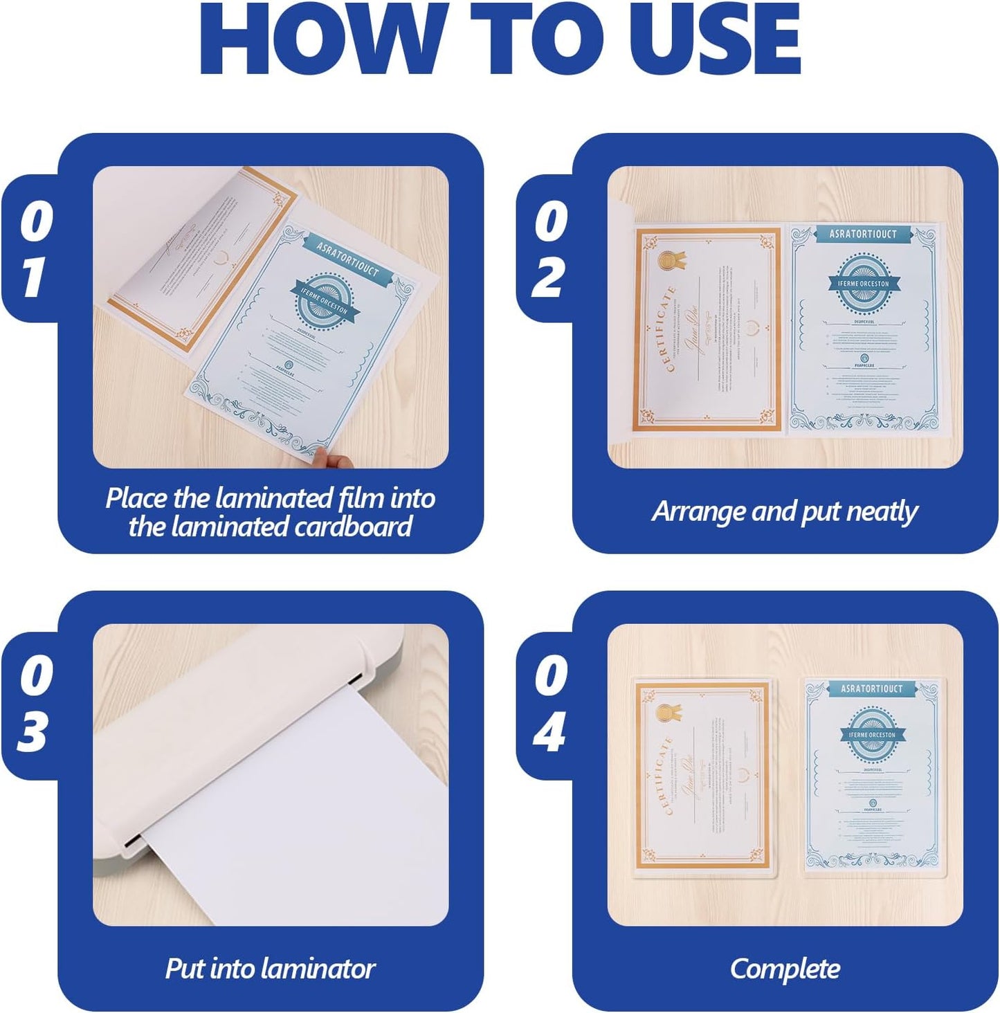 5 Pack ID Card Size Laminator Carrier Sleeve 11.75X17.75 Inch Thermal Laminating Carriers Sheets Protection Thermal for All Brand Laminating Pouches Work Permits Pass Cards Student ID Cards