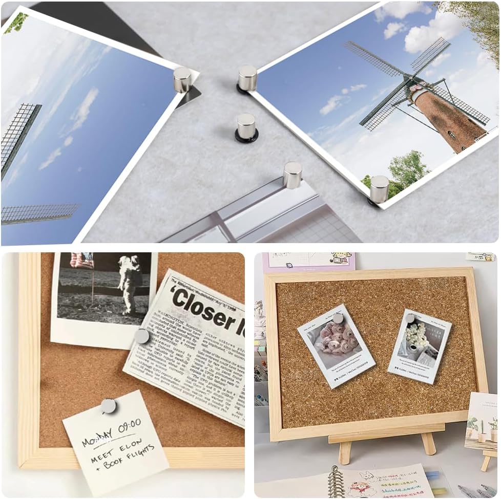 50 Sets Magnetic Pushpins, Magnet Thumbtack, Poster and Photo Hangers for Walls Bulletin Boards