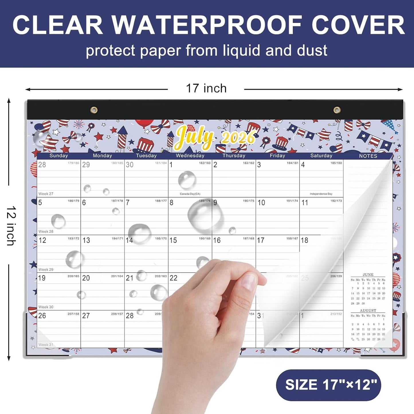 Lbylyhxc Desk Calendar 2025 - 2026, Monthly Calendar 2026, 18-Month School Year Calendar, July 2025 to December 2026, Monthly Large Desktop/Wall Calendar for Teacher with Corner Protectors 17" X 12" (Desk Calendar Seasons, 17x12 inches)