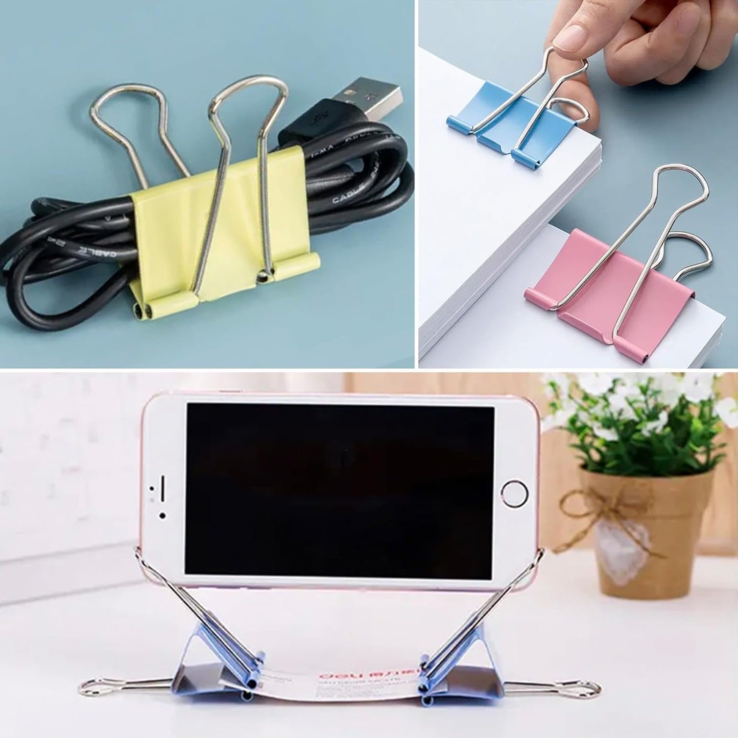 Extra Large Binder Clips 2 Inch (48 Pack), Colored Big Paper Clamps with Box Giant Binder Clips for Office and Home Supplies