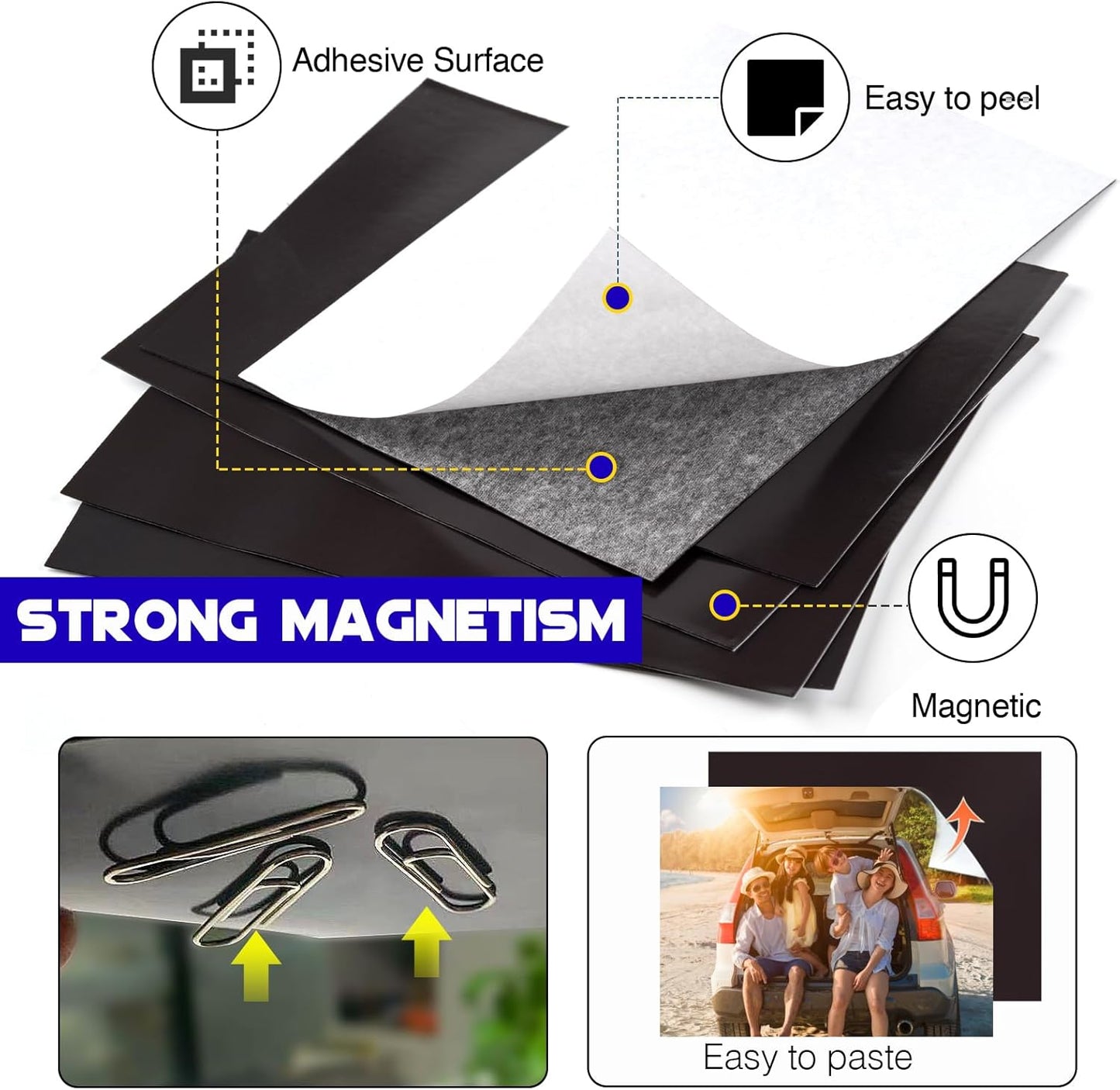 8X10 Picture Magnetic Sheets (Pack of 18),Cuttable Shaped Photo Magnet Sheets with Self Adhesive for Home/Classroom/Office