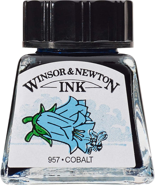 Winsor & Newton Drawing Ink, 14ml Bottle, Cobalt