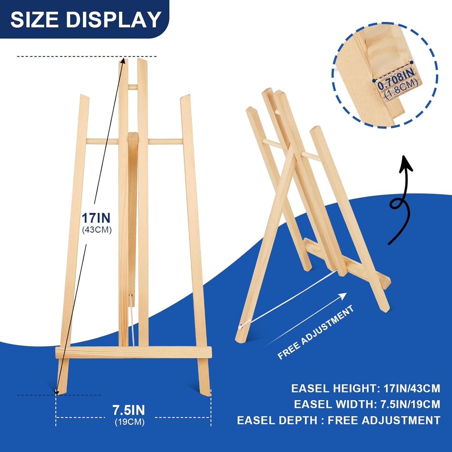 ESRICH 15pcs 17 Inch Tabletop Easels, Easel Stand for Painting,Tripod, Painting Party Easel, Kids Student Desktop Easel for Painting,Paint Easel for Canvas Painting