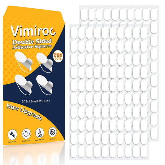 Stick Dots, Museum Adhesive Putty Sticky Tack, Double Sided Mounting Glue Dots for Wall Hanging, Crafts, Balloons, Poster, Festival, Party, Decorations - 200 Dots