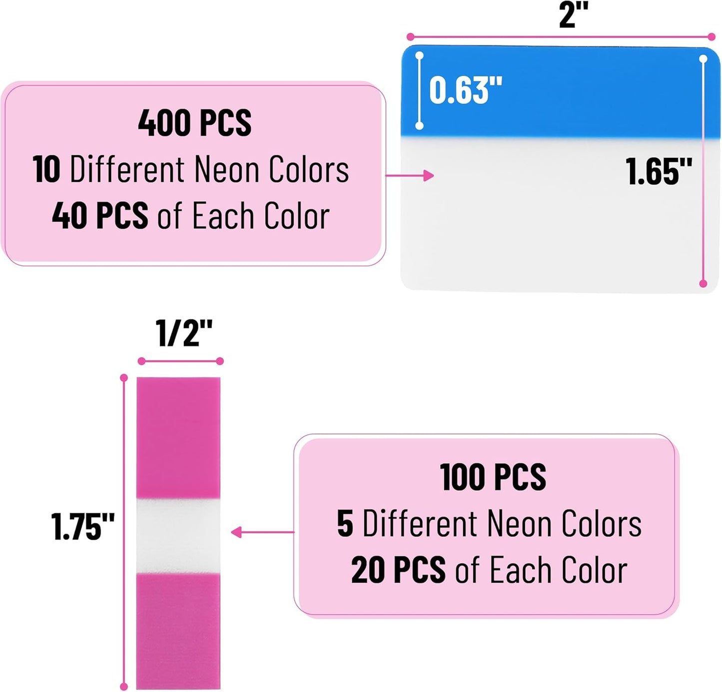 Mr. Pen- Sticky Index Tabs, 500 Pcs, 21 Sets, Colorful Sticky Tabs for Notebooks, Page Markers, Page Tabs for Binders, Page Tabs Sticky Tabs for Books, Notebook Tabs, Book Sticky Tabs for Notebooks