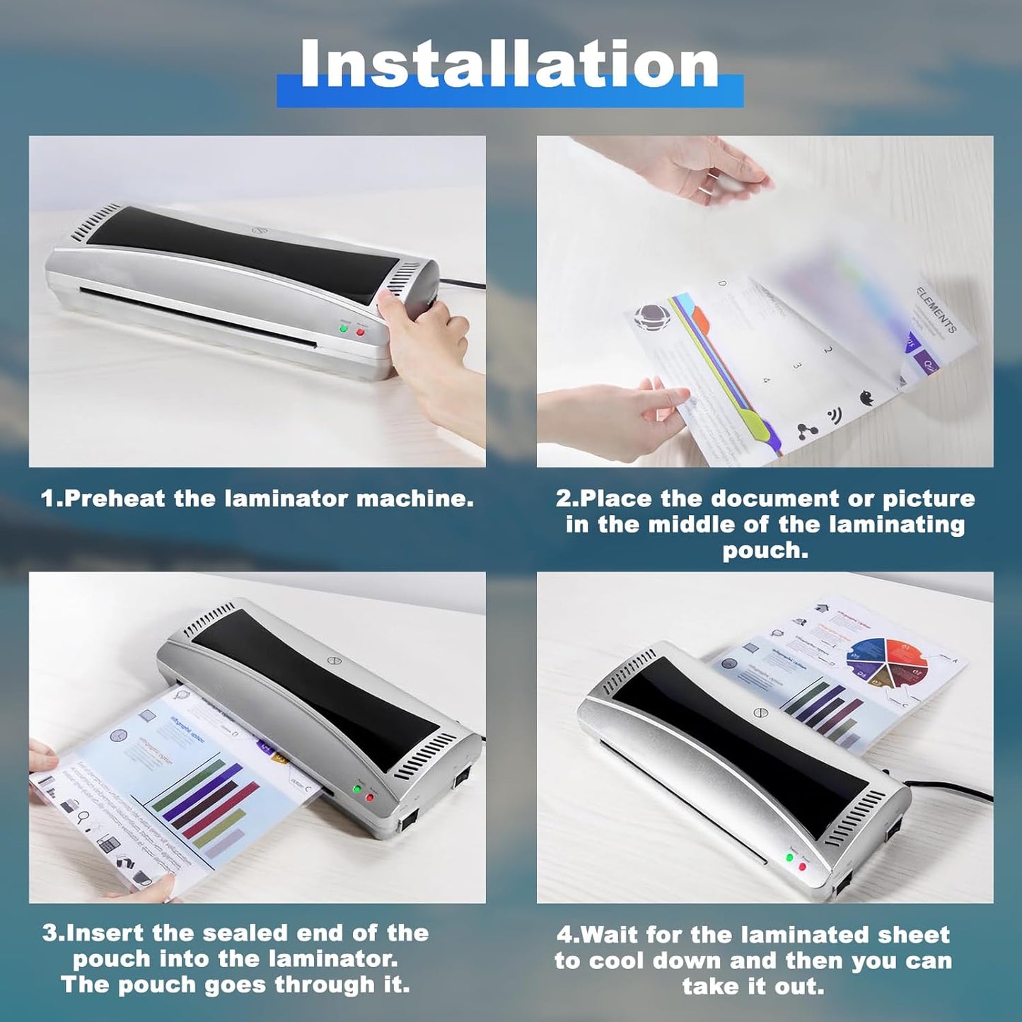 200 Pack Laminating Sheets, 5Mil 9" x 11.5" Laminating Pouches，Clear Thermal Laminating Plastic Paper Laminator Sheets, Holds 8.5 x 11 Inch Sheets (5 mil/200 pcs)