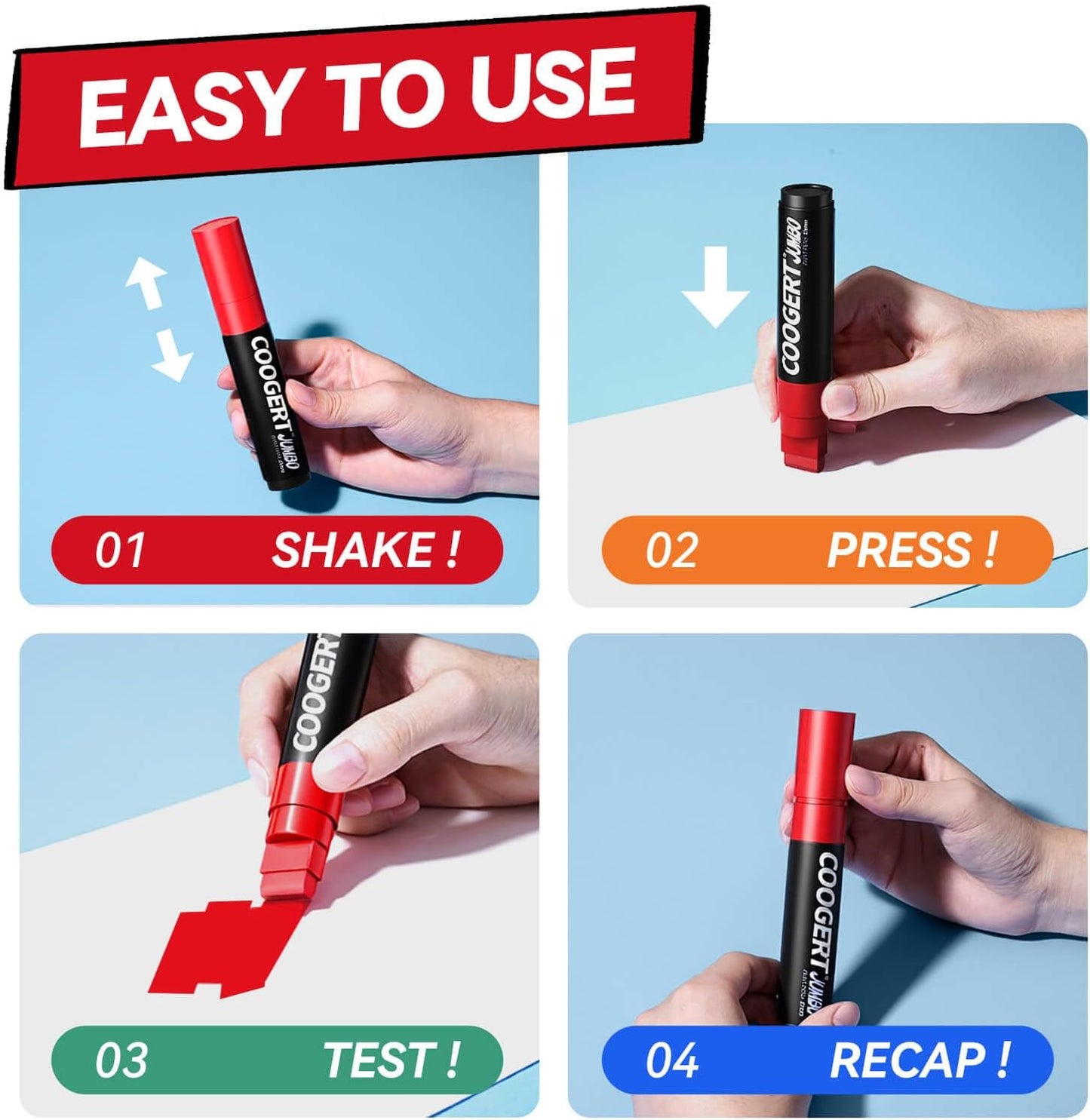 12 Vibrant Colors Jumbo Poster Markers, 15MM Thick Permanent Acrylic Graffiti Markers, Wide Tip Paint Marker for Canvas, Posters Board, Fabric, Window, Wood, Teachers,Banner painting supplies