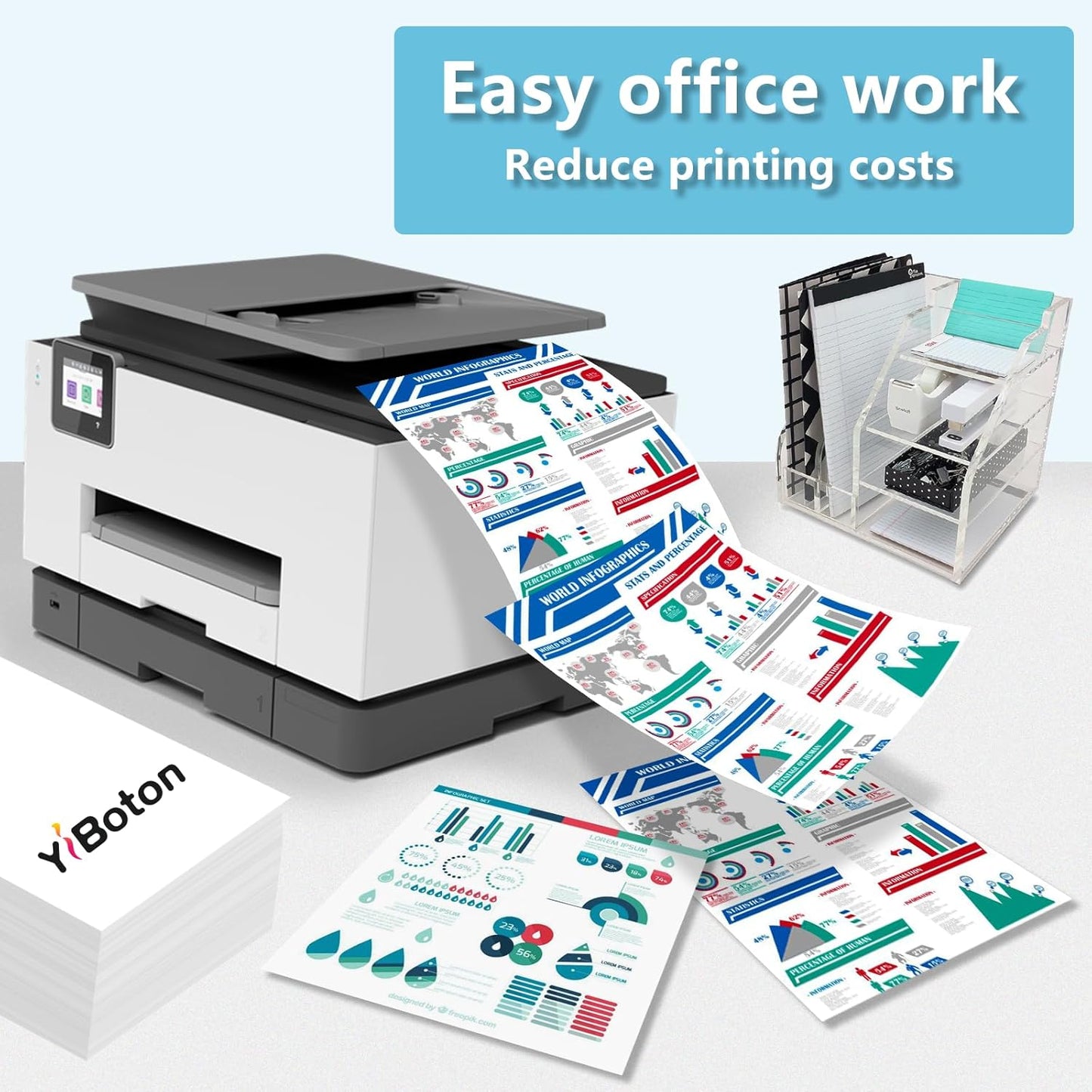 High Yield PFI-030 PFI030 Ink Cartridges Replacement for Canon PFI-030MBK PFI-030BK PFI-030C PFI-030M PFI-030Y Ink Tank Cartridge Compatible for Canon ImagePrograf TA-20 TA-30 TM-240 TM-340 Printer