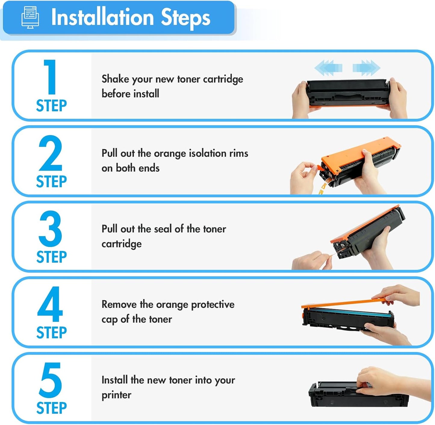 218X Toner Cartridges 4 Pack High Yield 218A 3201dw 3301fdw Compatible Replacement for HP 218A 218X Color Laserjet Pro 3201dw Pro MFP 3301cdw 3301sdw Printer Ink Set with Chip W2180X (B/C/Y/M)