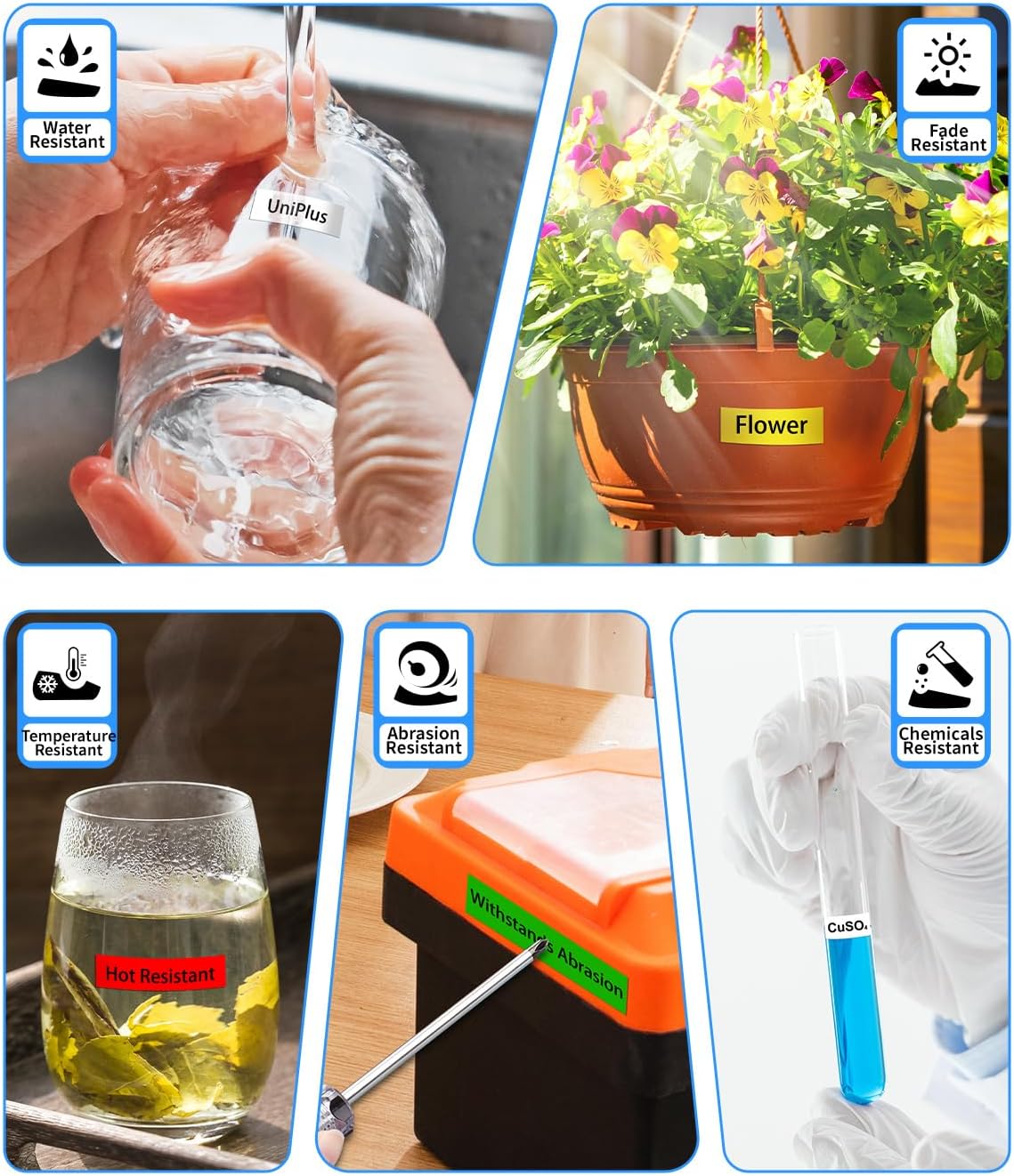 Compatible for Brother TZe-141 TZe-241 TZe-441 TZe-541 TZe-641 TZe-741 18mm 3/4 Inch TZ Laminated Tape for P Touch PT-D410 PT-D400 PT-D600 PT-D610BT PT-P700 PT-1830 Label Maker, 6-Pack