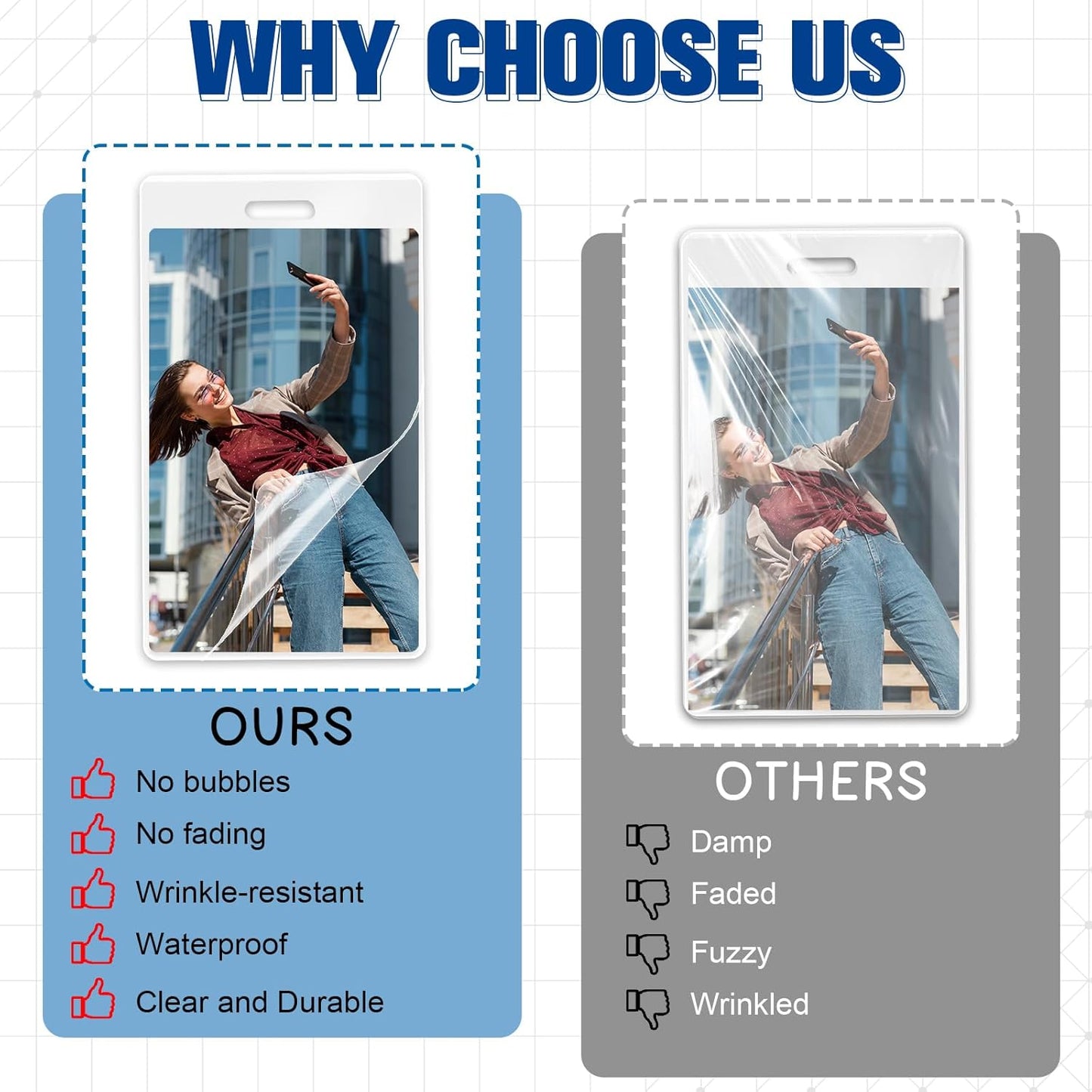 100 Pieces 10 Mil 2 1/2" x 4 1/4" Laminating Pouches with Slot Hole Printable Luggage Tags Clear Thermal Laminate Pouch Tags Kit Resealable for Work Permits Pass Cards Student ID Cards (100, 10 Mil)