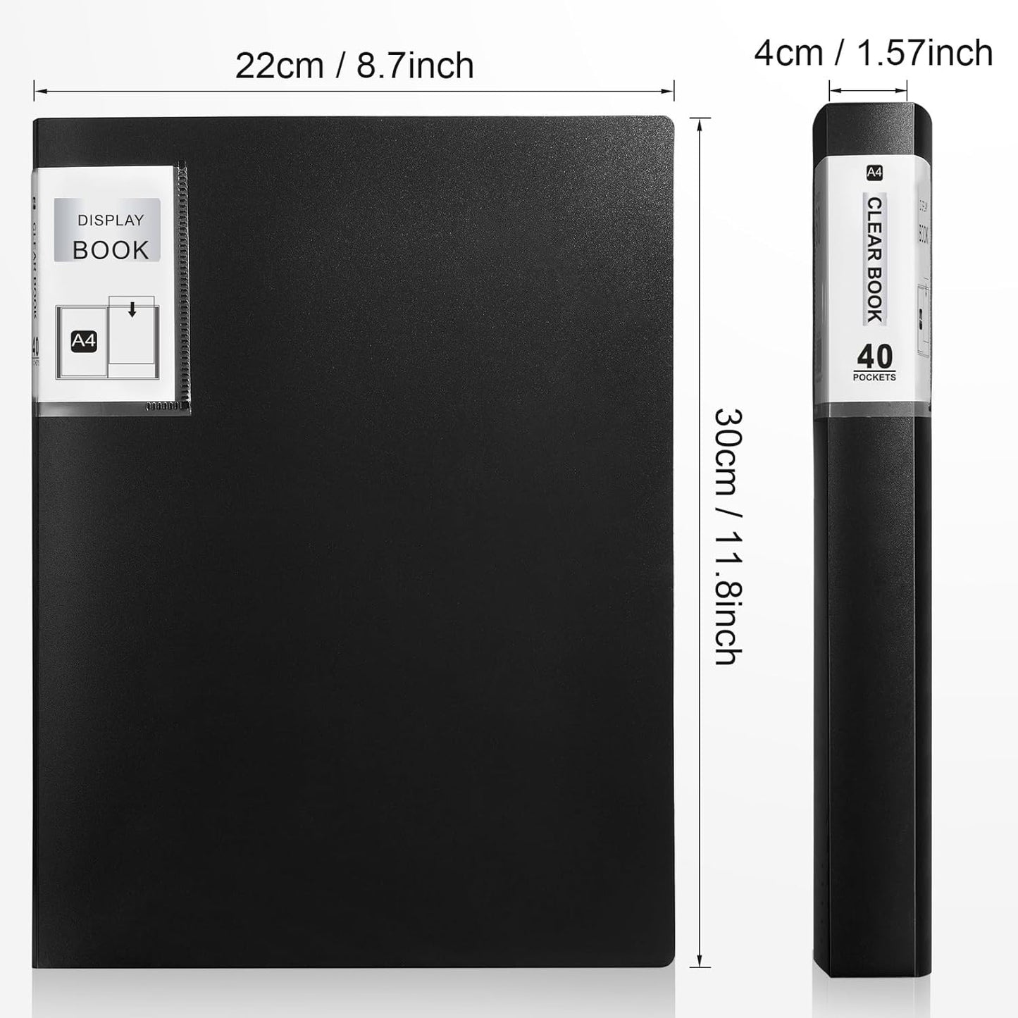 Marspark 6 Pcs Binder with Plastic Sleeves Large 8.5" x 11" Display Presentation Book 40 Pocket 80 Pages Art Portfolio Folder Clear Sheet Protector for Photo Document (Black,Blue)