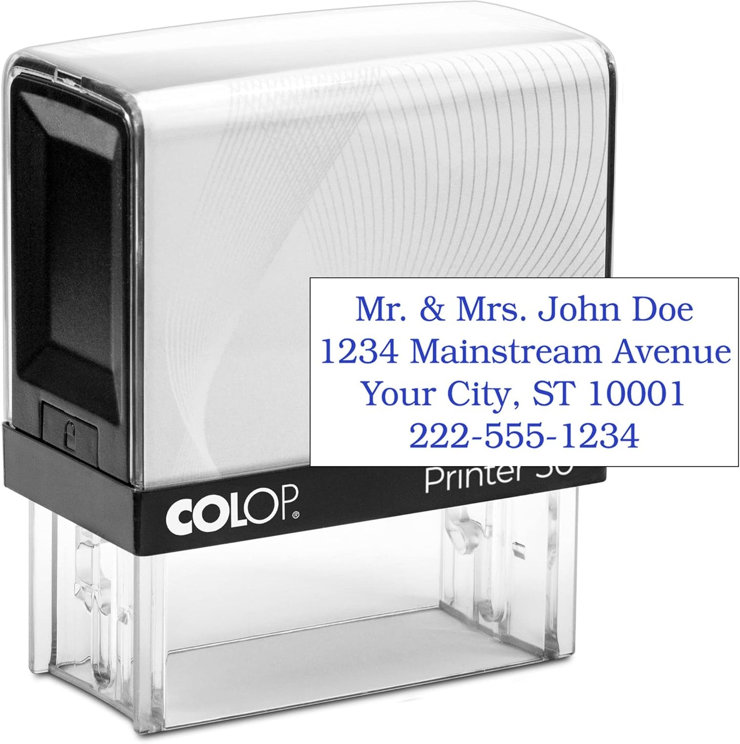 COLOP Medium Size Self Inking Custom Text Stamp - Choose from Many Fonts & 15 Ink Colors