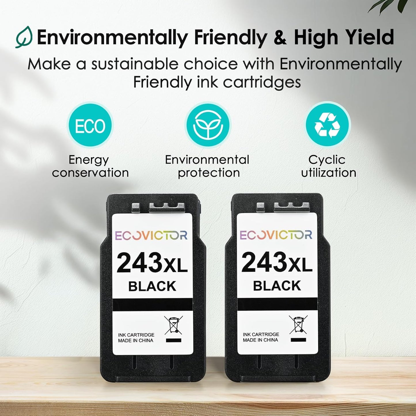 243XL Black Compatible Ink Cartridge Replacement for Canon 243 243XL PG-243 PG 243 XL Black Ink Cartridges for TR4520 TR4522 MG2522 MX490 MX492 TS3320 TS3120 TS202 MG2922 Printer (2-Pack)