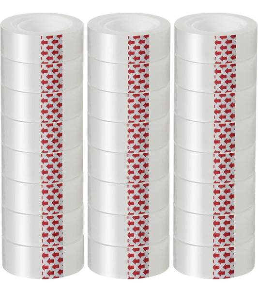 24 Rolls Transparent Tape Refills, Clear Tape Dispenser Refill Rolls, Glossy Gift Wrap Tapes for Office, School, Home, 3/4 x 800 Inches
