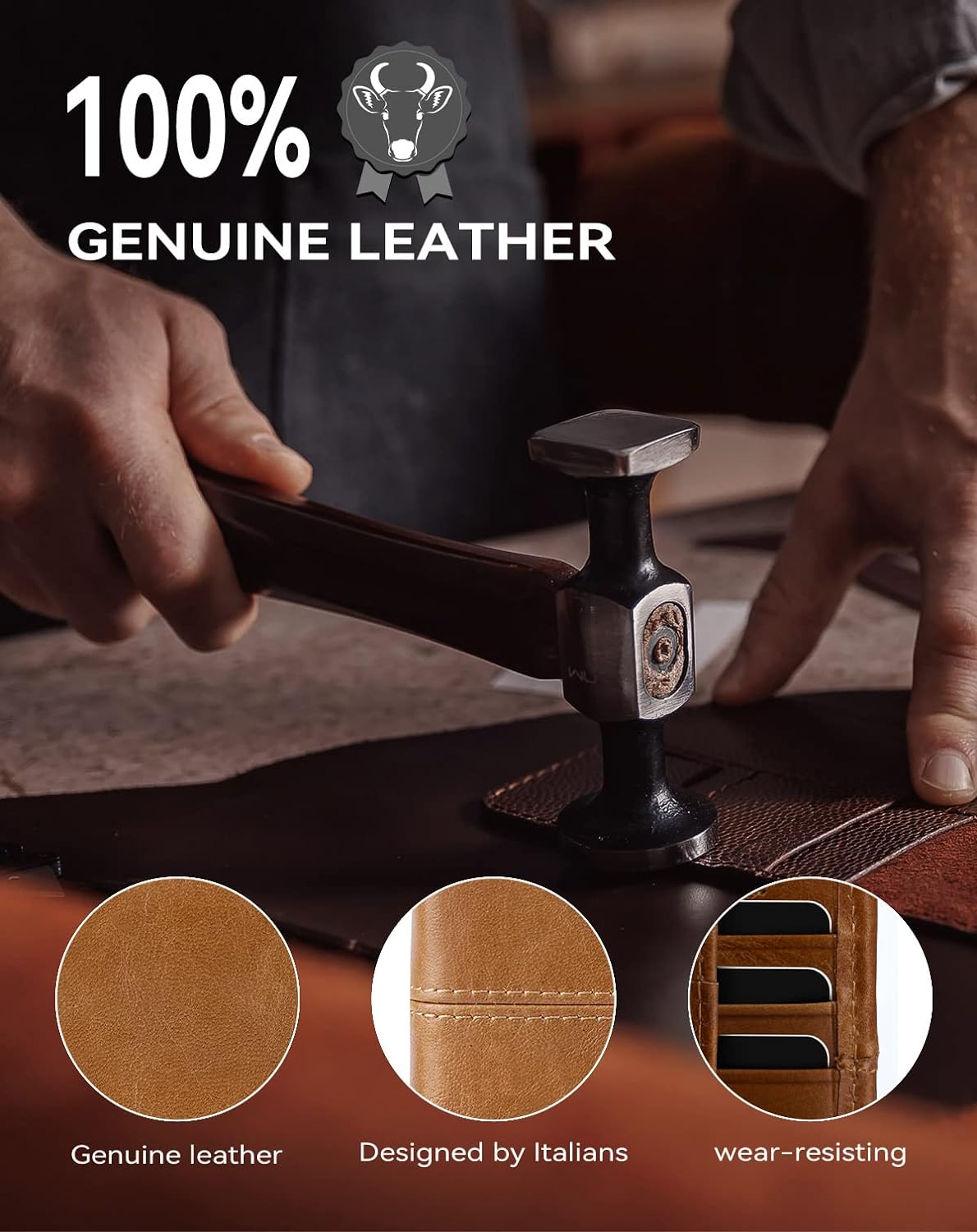 Swallowmall Mens Wallet Rfid Blocking Genuine Leather Bifold Wallets with 1 ID Window 15 Card Slots