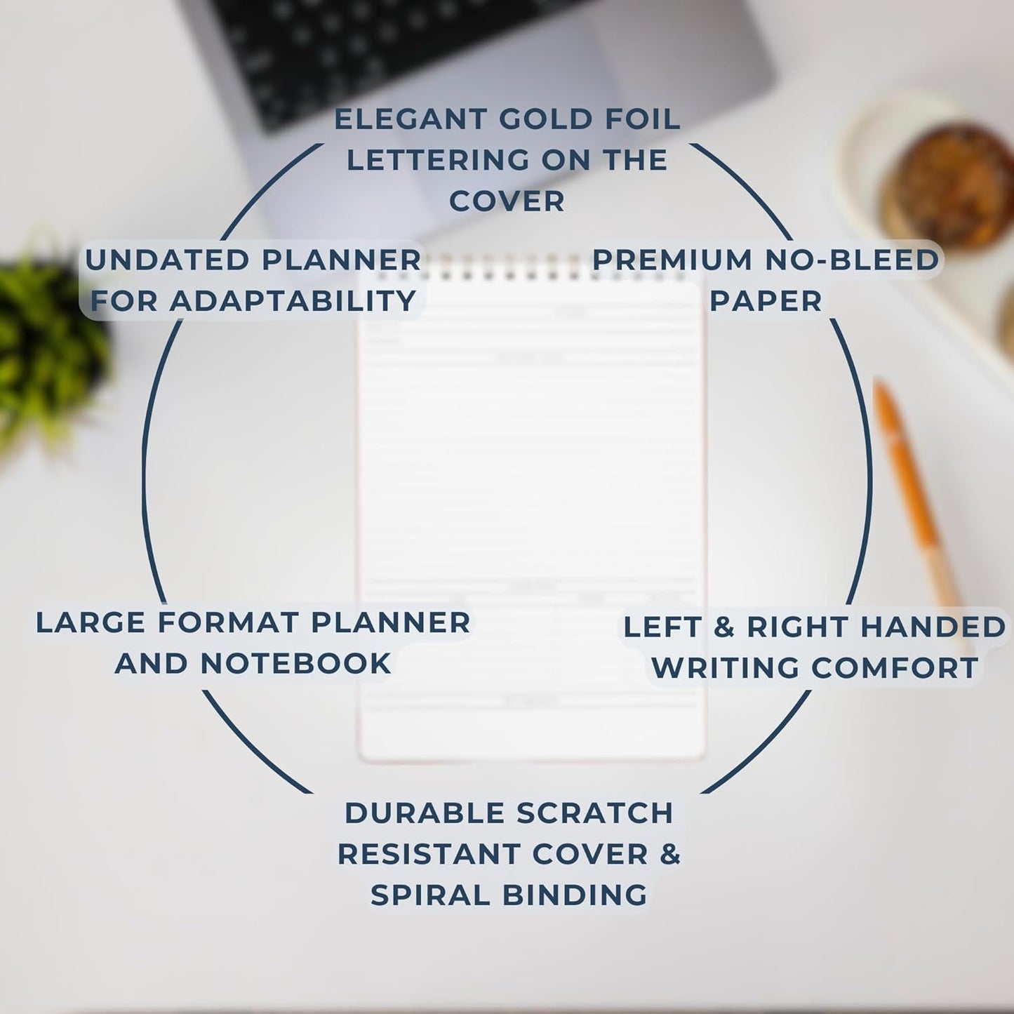 | Meeting Notebook for Work | 8.25" x 11.75" | Project Planner | Simple Design | Multiple Layouts | Office and Business Planner (Navy, Meeting Planner - Portrait)