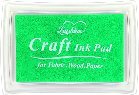 Craft Ink Pad for Rubber Stamps, Paper, Wooden, Fabric, Scrapbooking, Non-Toxic Finger Ink Pads for Kids (Emerald Green)