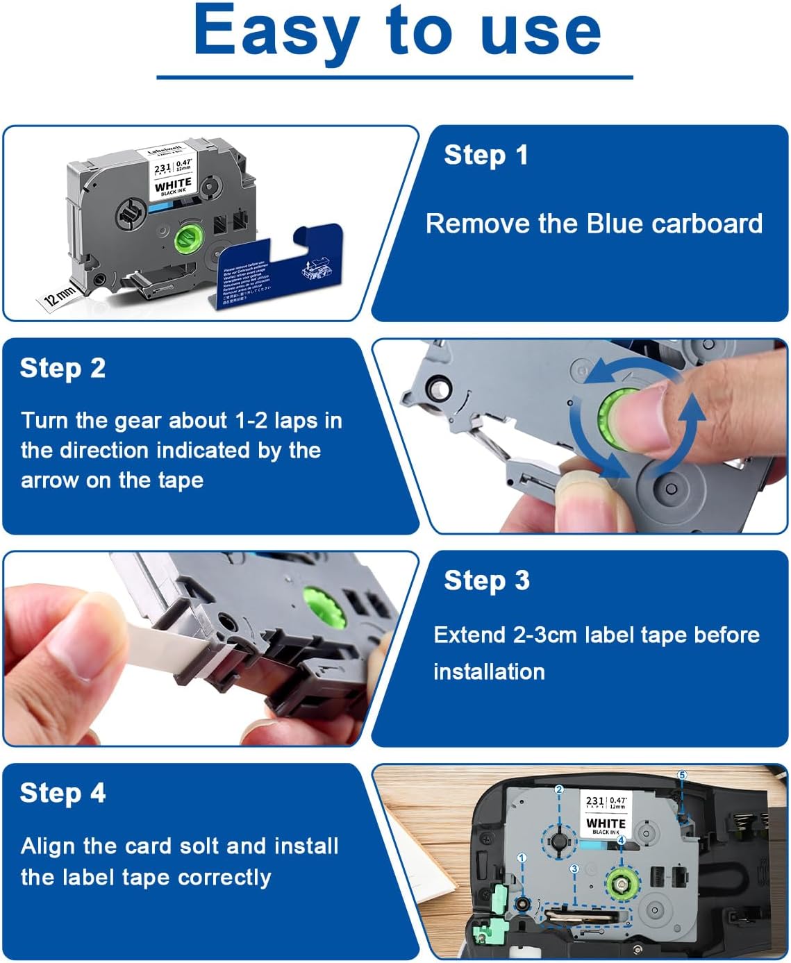 18mm 0.7 Laminated Black on Clear Compatible with P Touch Label Tape TZ TZe-141 TZe141 Refills for Ptouch PT-D410 PT-D400 PT-D600 Label Maker, 3/4 Inch x 26.2 Feet, 3-Pack