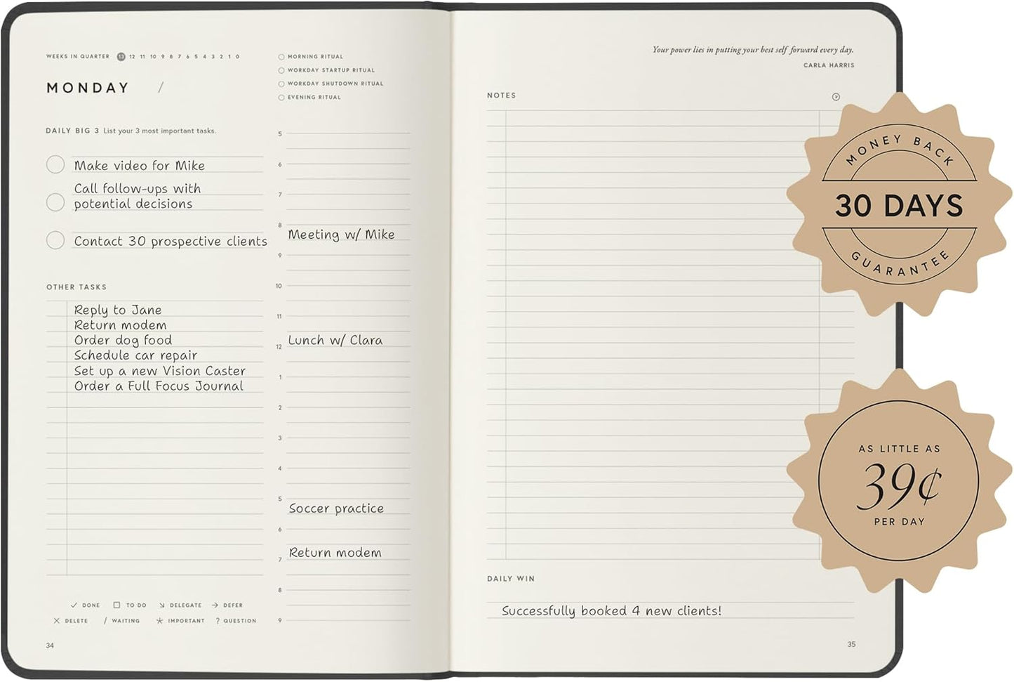 Full Focus Evergreen Linen Planner by Michael Hyatt - The #1 Daily Planner to Set Annual Goals, Increase Focus, Eliminate Overwhelm, and Achieve Your Biggest Goals - Hardcover