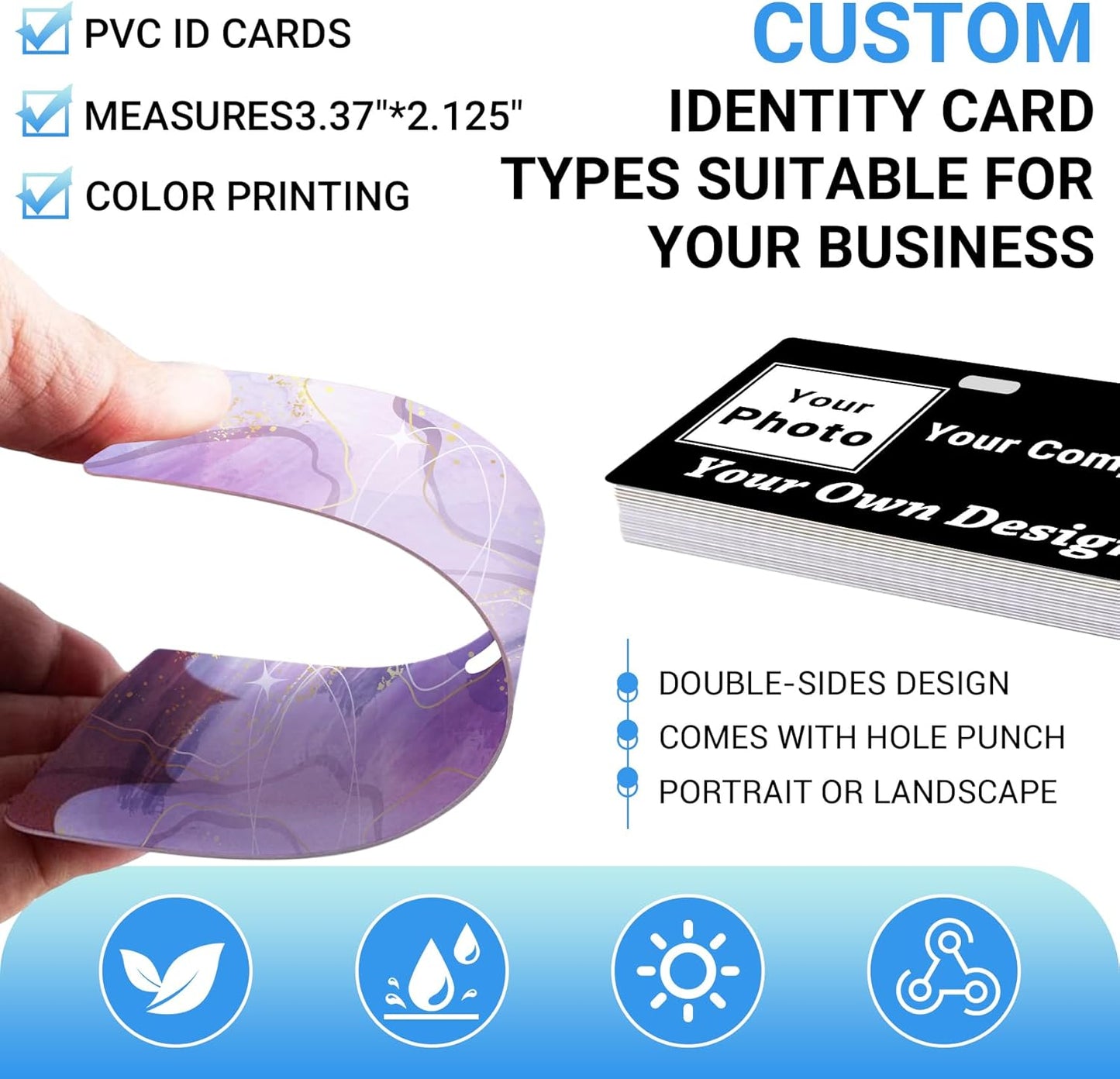 Custom Id Badge Custom Id Card Identification Badges Customizable Personalized Name Badge Customize Name Tag Photo Logo Employee Work Office Volunteer Customized Personal (Vertical-14)