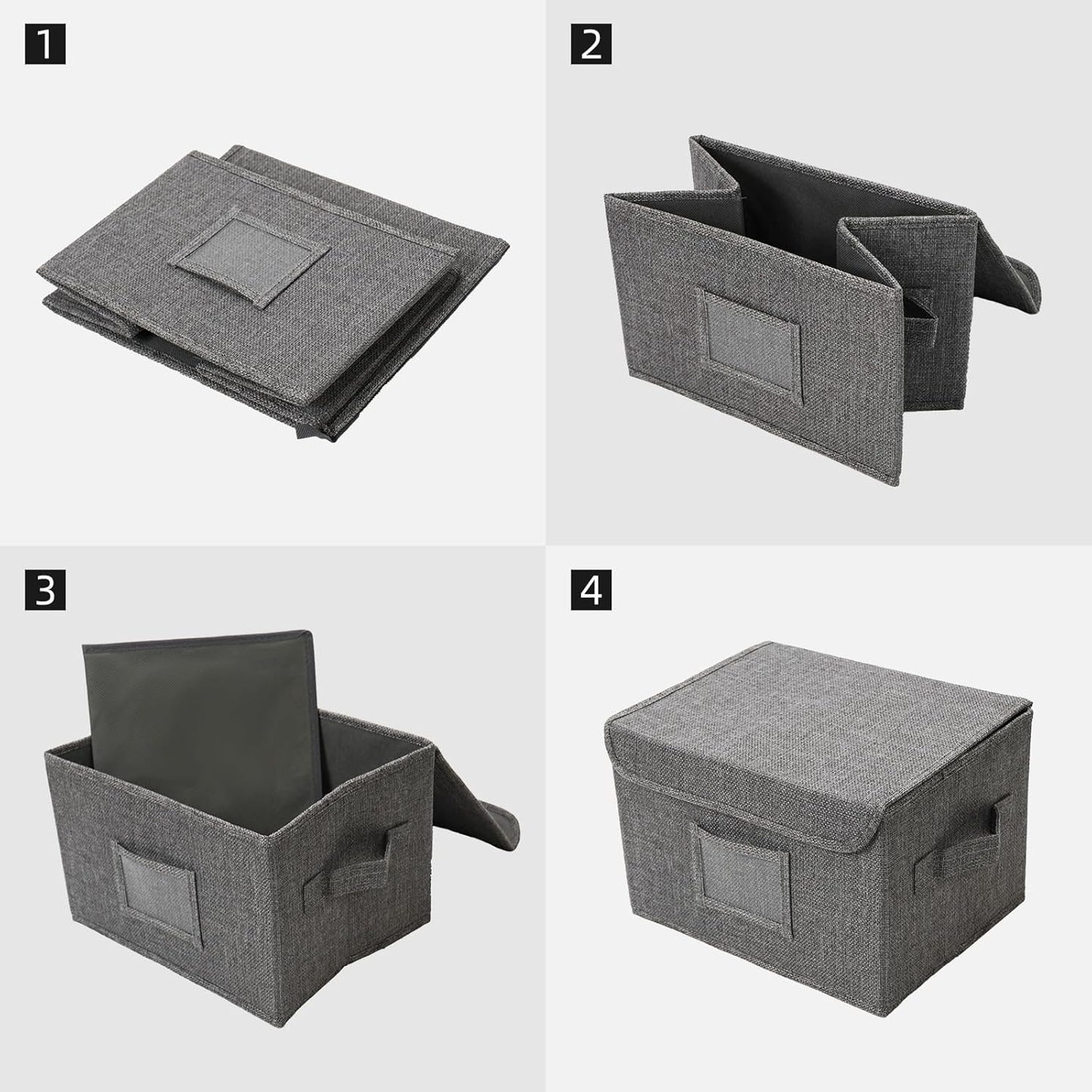 Vienrose Greeting Card Organizer Storage Box with 20 Removable Dividers, 84 Self-stick Labels, Perfect for Photos, Envelopes, Scrapbooking, Paper, Stickers Holder 1 Pack Grey