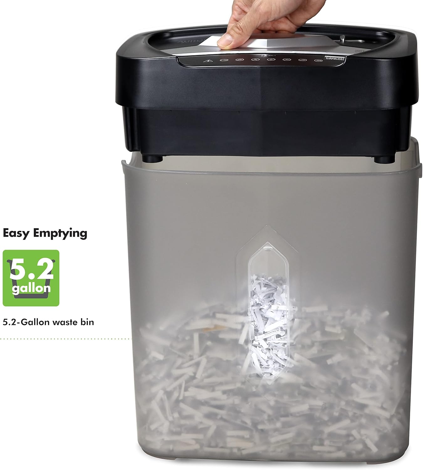 Aurora AU1232XB Anti-Jam 12-Sheet Crosscut Paper/Credit Card Shredder with 5.2-Gallon Wastebasket (Black/Semi Translucent Gray)