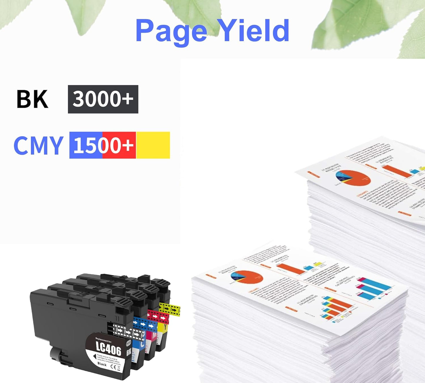 F FINDERS&CO LC406 Ink Cartridges LC 406 Ink Work with MFC-J4335DW J4345DW MFC-J4535DW MFC-J5855DW J5955DW J6555DW MFC-J6955DW Printer (4Pack)