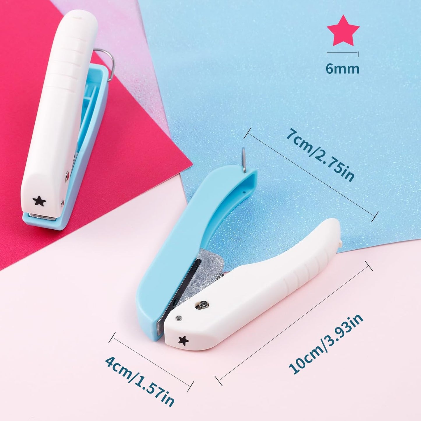 UCEC Star Hole Punch 1/4 Inch Single Puncher, Paper Punches for Crafting, Mini Hole Puncher for DIY Scrapbook Tool, Crafts, Foldable Save Storage Space Small Star Shaped Hole Punch (2 Pack)