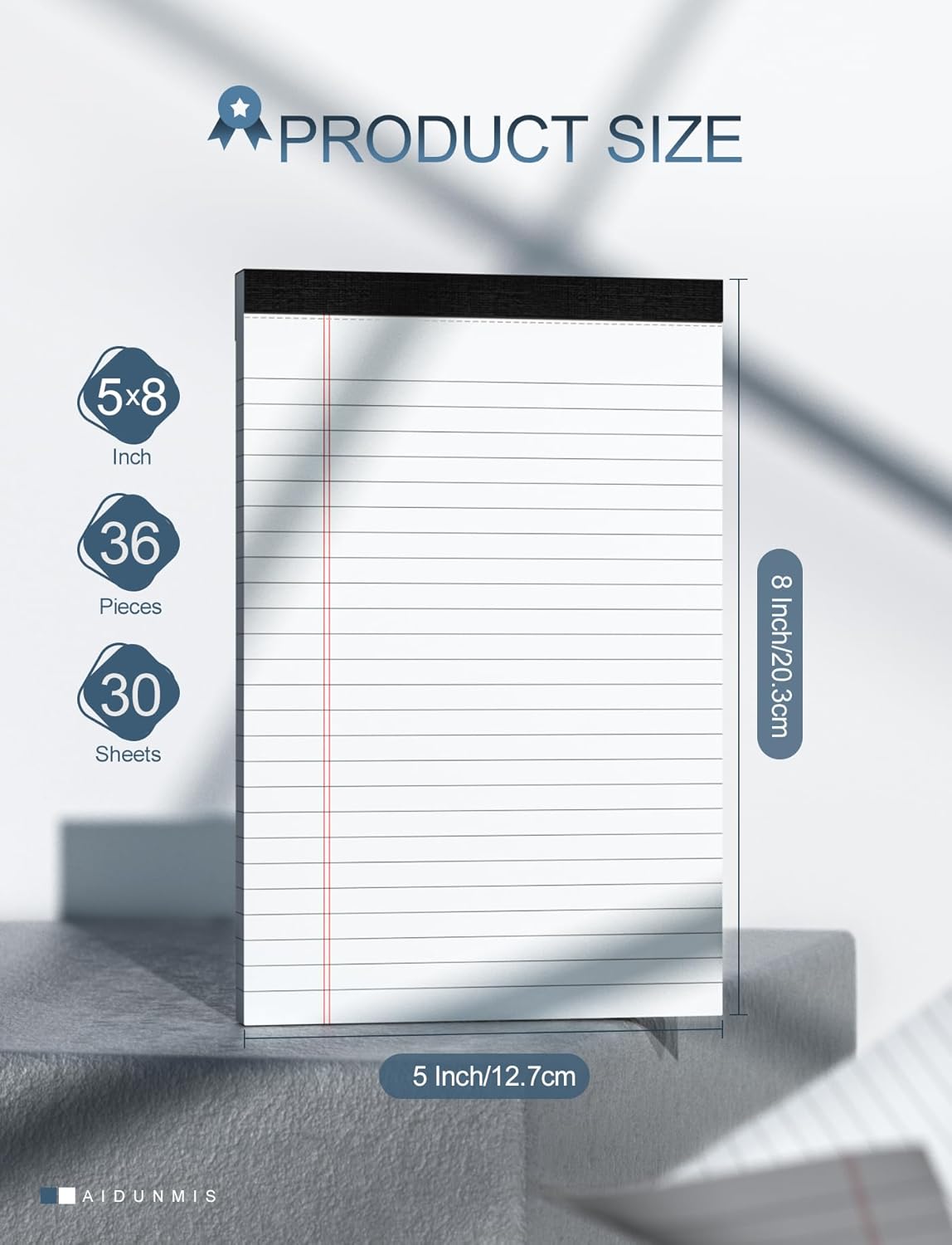 36 Pack Small Legal Pads 5x8 White Note Pads 5x8 College Ruled Paper Tablets for Office 80 GSM Paper Pads Narrow Ruled Legal Pad White Small Notepad 30 Sheets Writing Pad Lined Notepads for Office