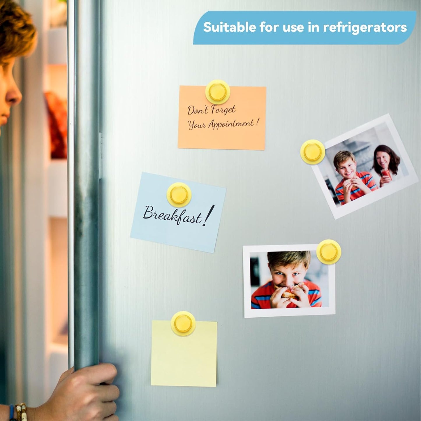 ZDZBLX Fridge Magnets, 28 Pack Strong Magnets for Refrigerator, Whiteboard, Locker, Classroom, Office (Yellow)