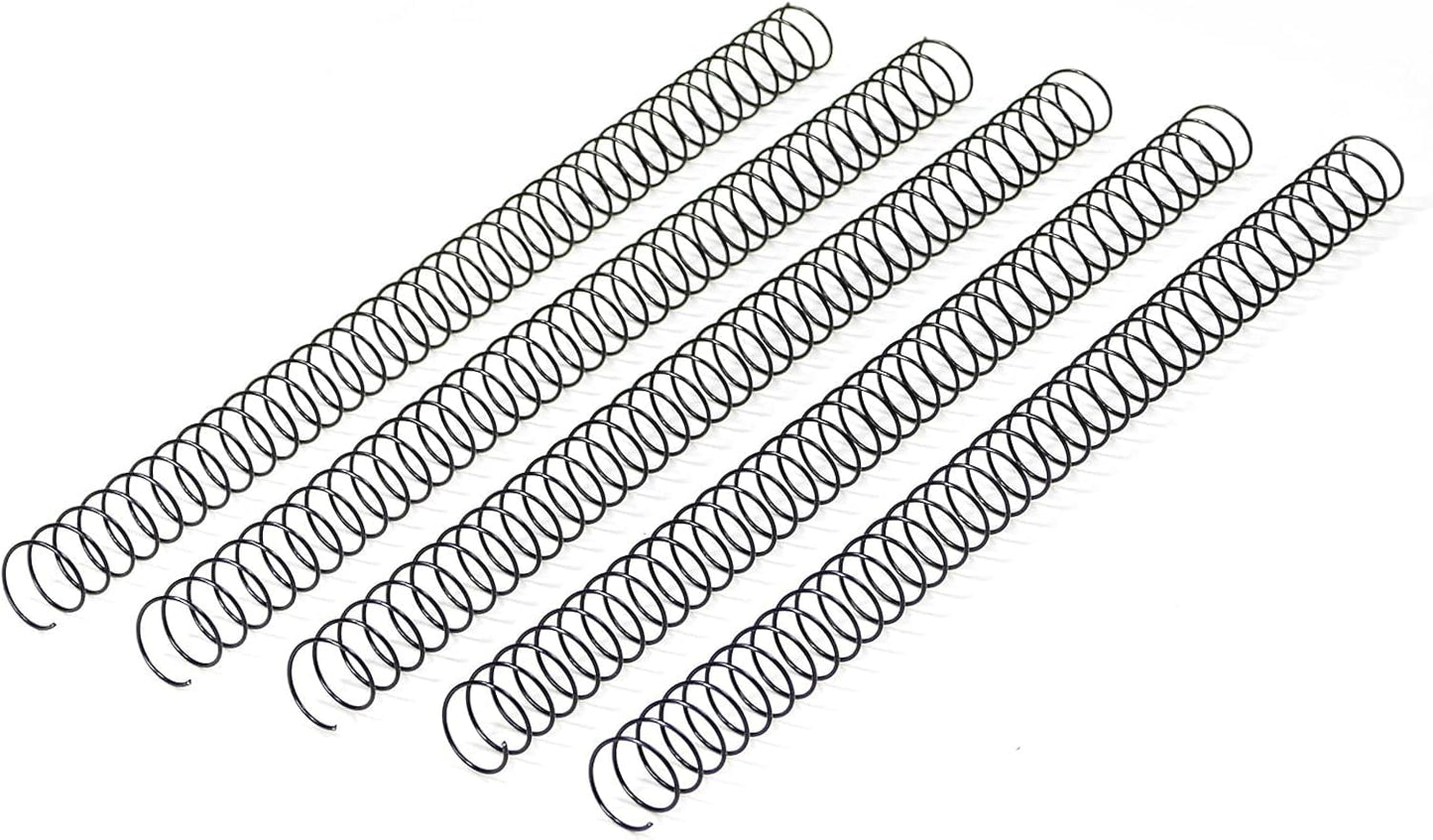 RAYSON 31.8mm Spiral Wire Coil Binding, 3:1 Pitch, 1-1/4" Metal Coils Binding 280 Sheets Capacity, Black Color & Pack of 50