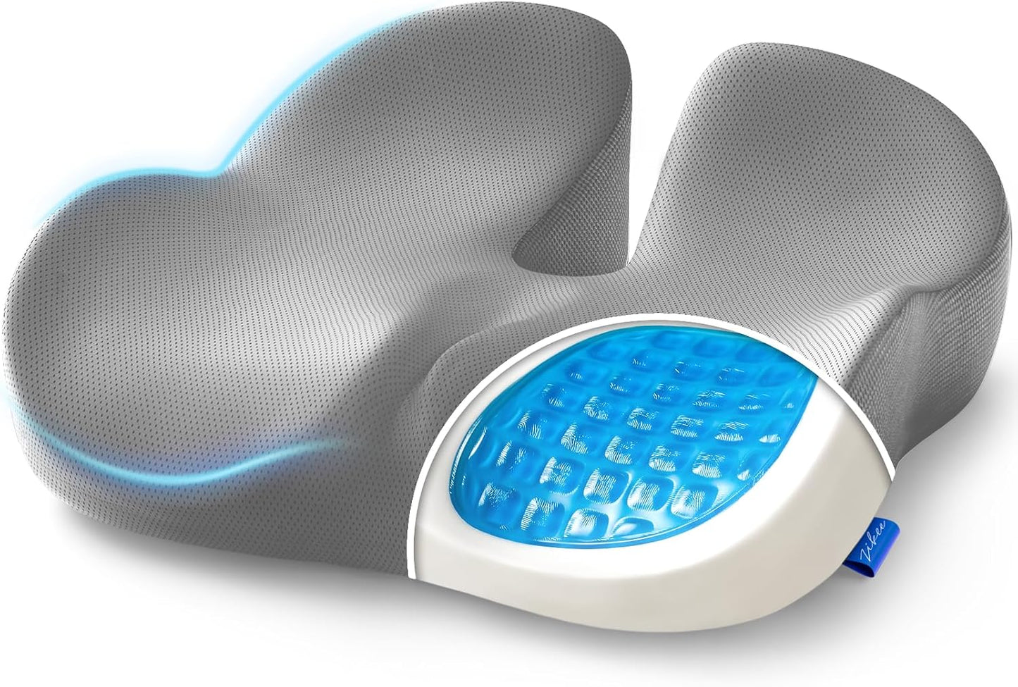 ZIKEE Car Seat Cushion for Driving with Cooling Gel, Ergonomic Memory Foam Seat Cushion for Car Provides Sciatica, Back, Tailbone Pain Relief and Intimate Ventilation, Anti-Slip & Breathable Cover