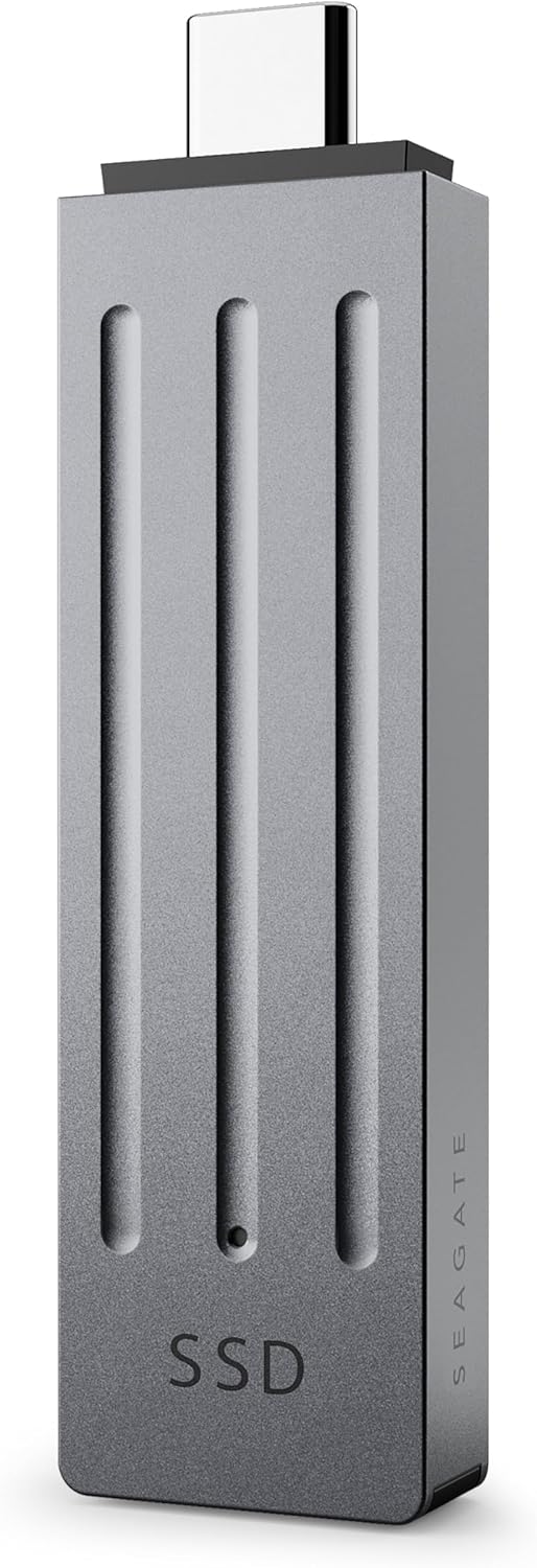 Seagate Ultra Compact 1TB, Portable SSD, 1000MB/s, USB-C, USB 3.2 Gen2, IP54 Water Dust and 3m Drop Resistant, Windows/Mac/iPhone/iPad/Android Phone/Tablet/PS4/PS5/Xbox Compatibility (STMX1000400)