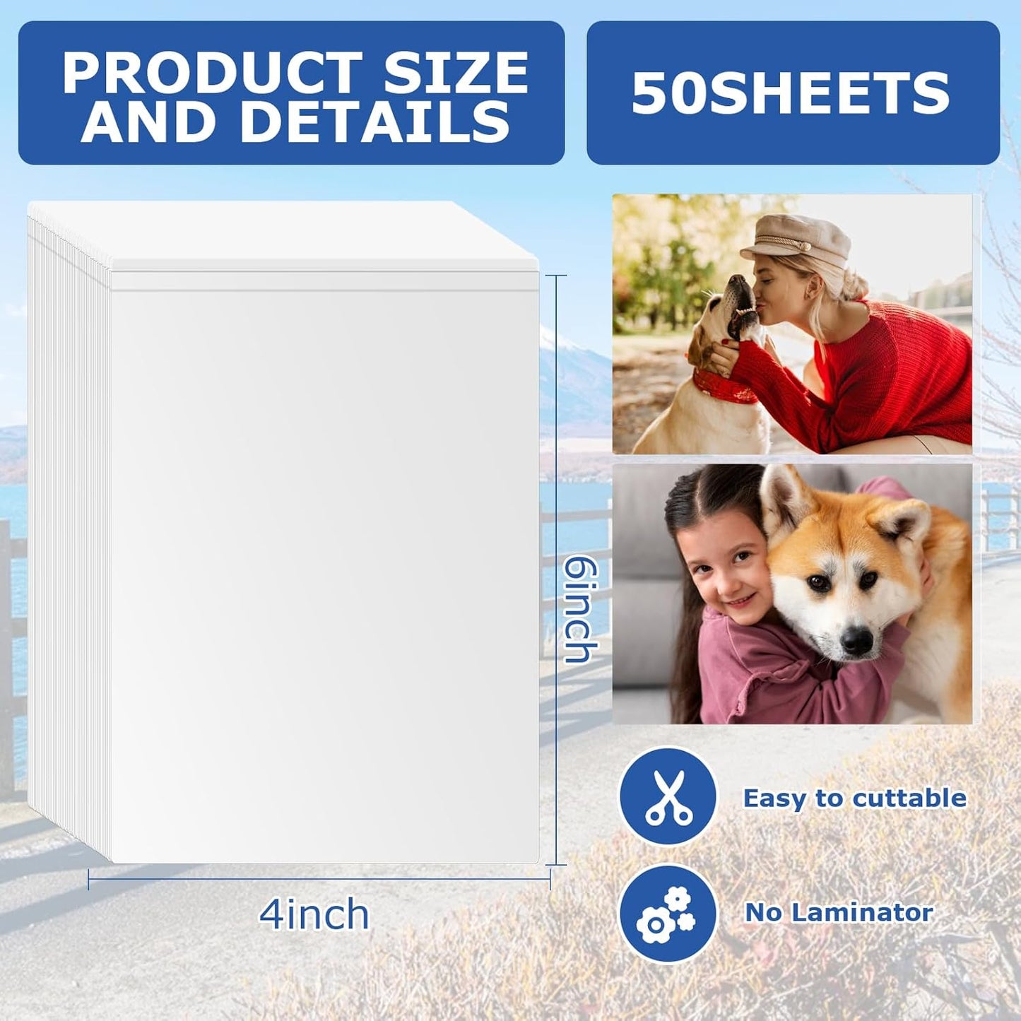 50 Sheets Self Seal Laminating Pouches 4x6 Self Adhesive Laminating Sheet No Heat No Laminating Machine Needed for Photos Index Cards