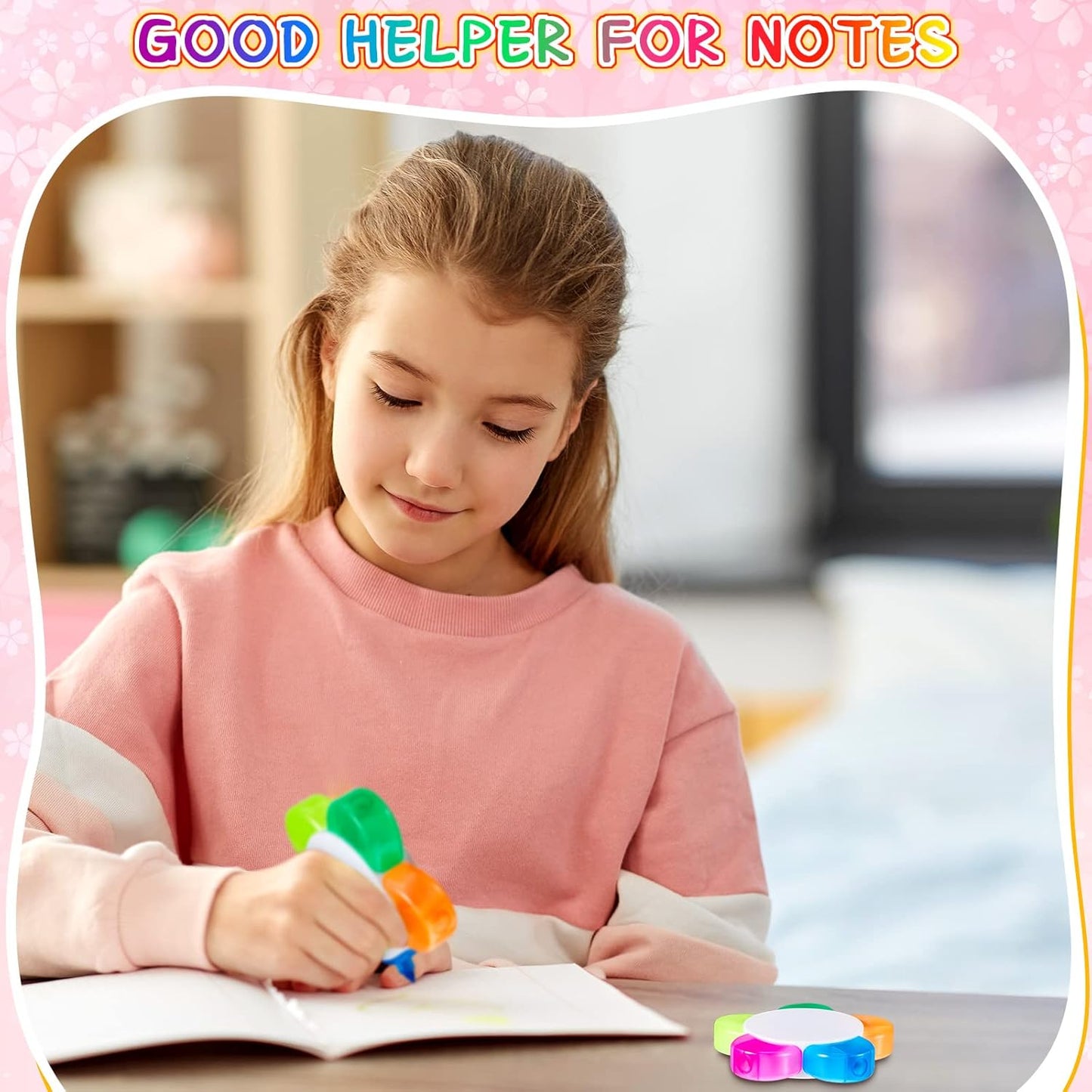 Outus 18 Pieces Petals Highlighters Assorted Colors Back to School Flower Shape Watercolor Highlighter Pens 5-in-1 Fluorescent Pens for Office School Stationery Aesthetic Supplies,5 Colors