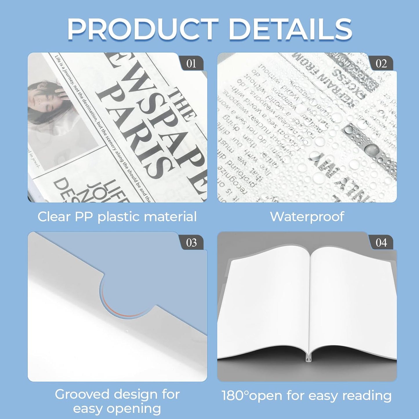 M&G 10 Pack Report Covers with Sliding Bar, 15mm Clear Report Covers for A4 and Letter Size Paper, 8.7 x 12.2 inch,110 Sheet Presentation Folders