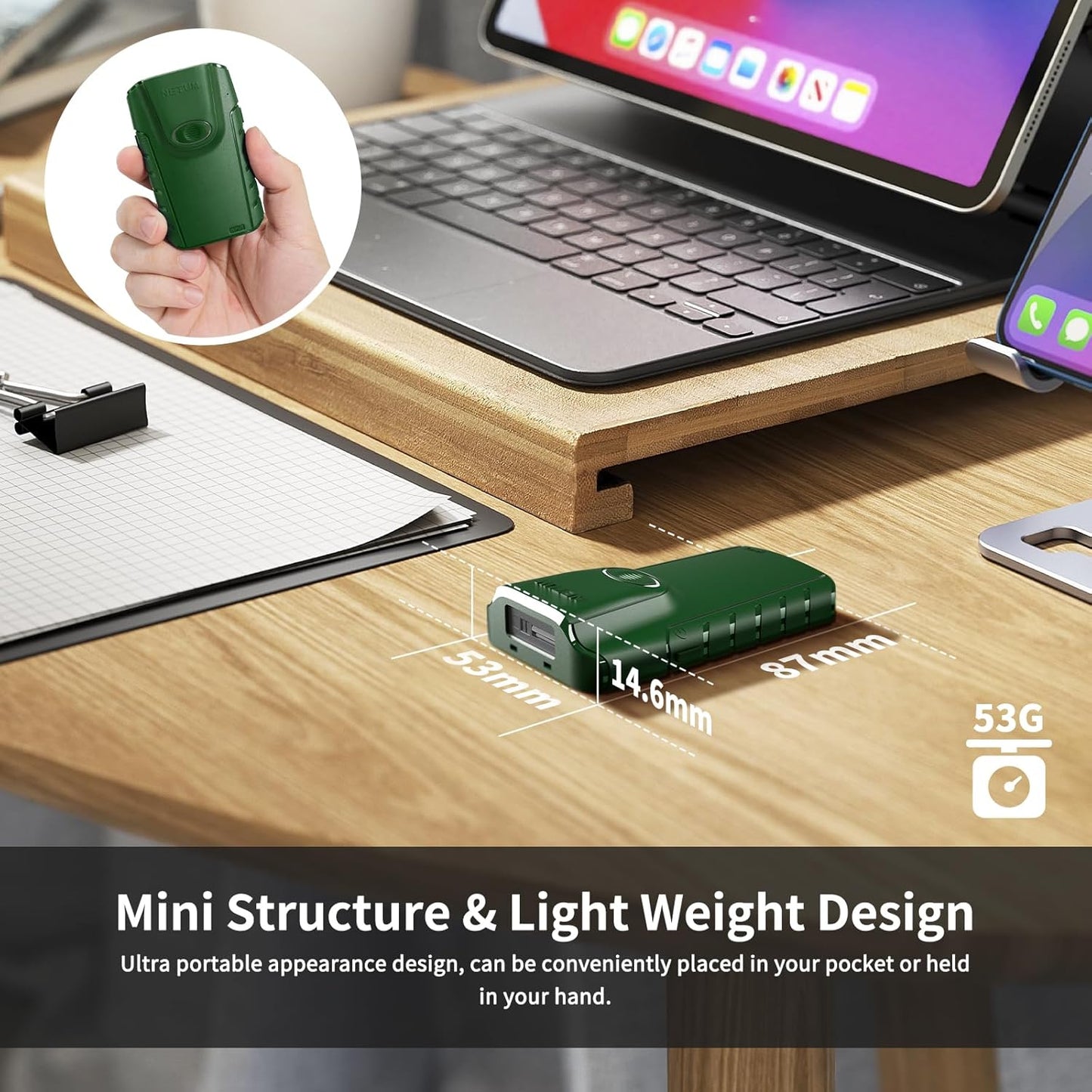 NETUM Bluetooth 1D Barcode Scanner, 3-in-1 Small Portable CCD Bar Code Reader Automatic Wireless Gun Scan Back Clip Work with Tablet iOS Android Windows MacOS for Warehouse Inventory POS (1D - E740)