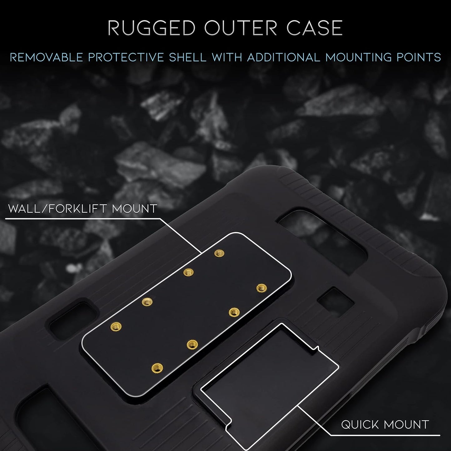 Heavy Duty Android Tablet with Integrated Barcode Scanner, 2D/1D/QR Zebra SE4710 Reader, Android 9, WiFi/GPS/Bluetooth, 8000mAH All-Day Battery (Tablet + Protective Case)