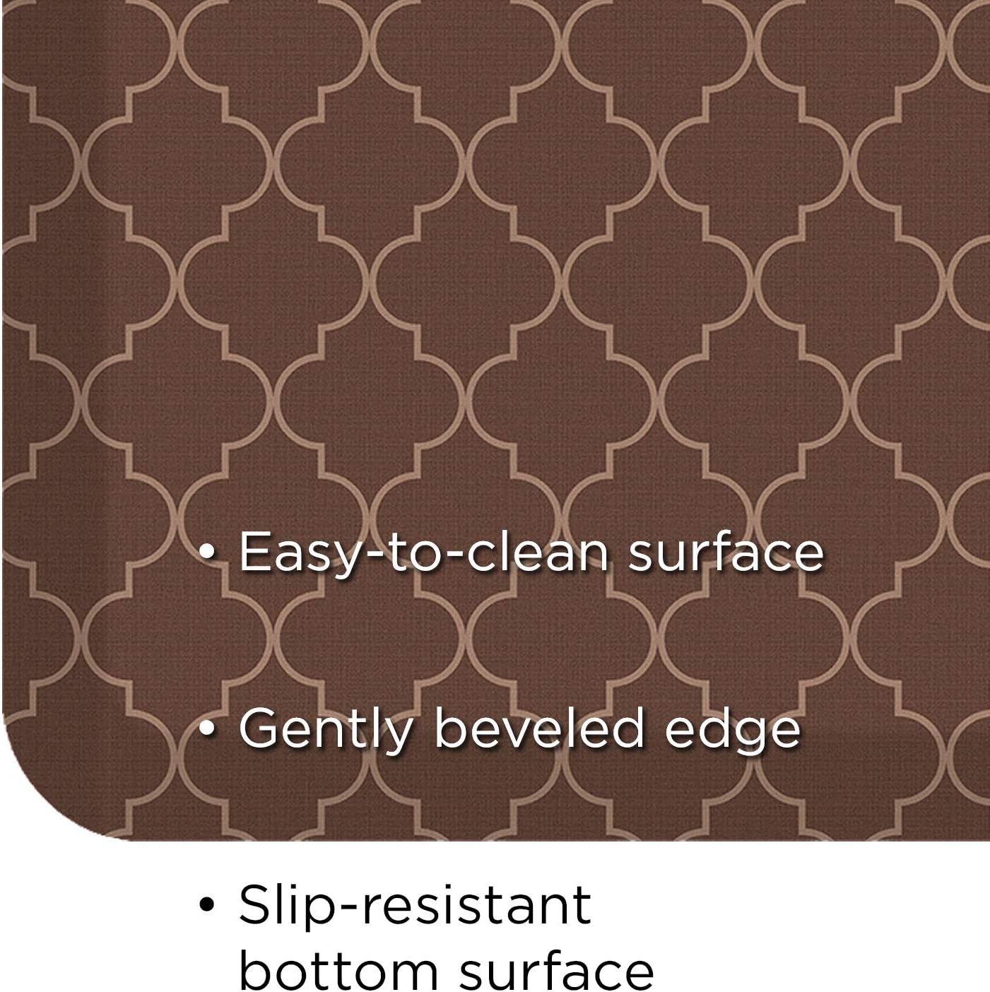NewLife by GelPro Anti-Fatigue Designer Comfort Kitchen Floor Mat, 20x72" , Trellis Walnut Stain Resistant Surface with 3/4” Thick Ergo-foam Core for Health and Wellness