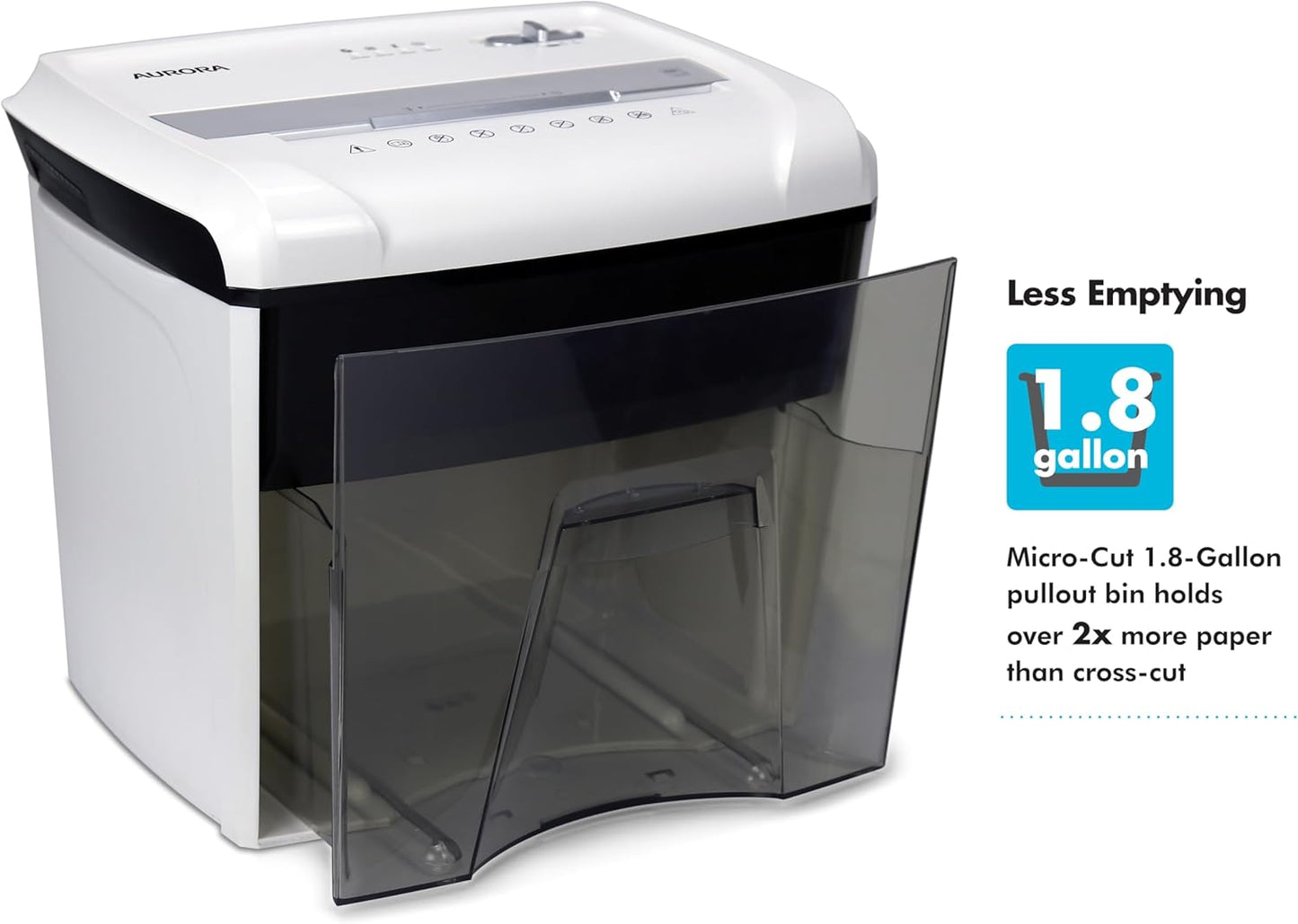 Aurora Desktop Style High-Security Anti-Jam 12-Sheet Micro-Cut Paper and CD/Credit Card/Junk Mail Shredder with 1.8 Gallon Pullout Basket/Security Level P-4