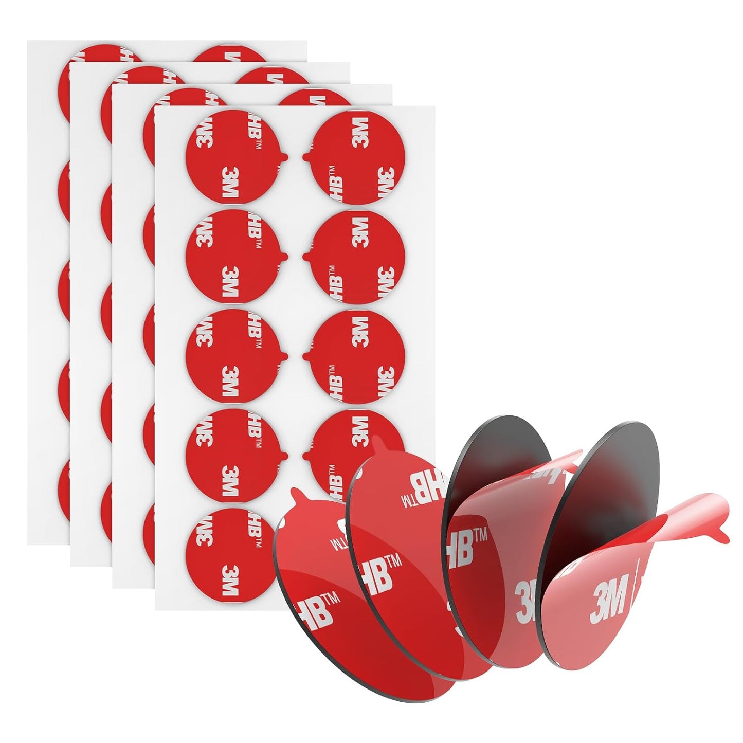 3M VHB Round Double Sided Adhesive 1" Diameter 40 PCS, Heavy Duty Double Sided Adhesive Dots, 5925 Sticky Mounting Foam Tape Strong Adhesive for Car Décor Home Office Logos, 0.025in Thick, Black