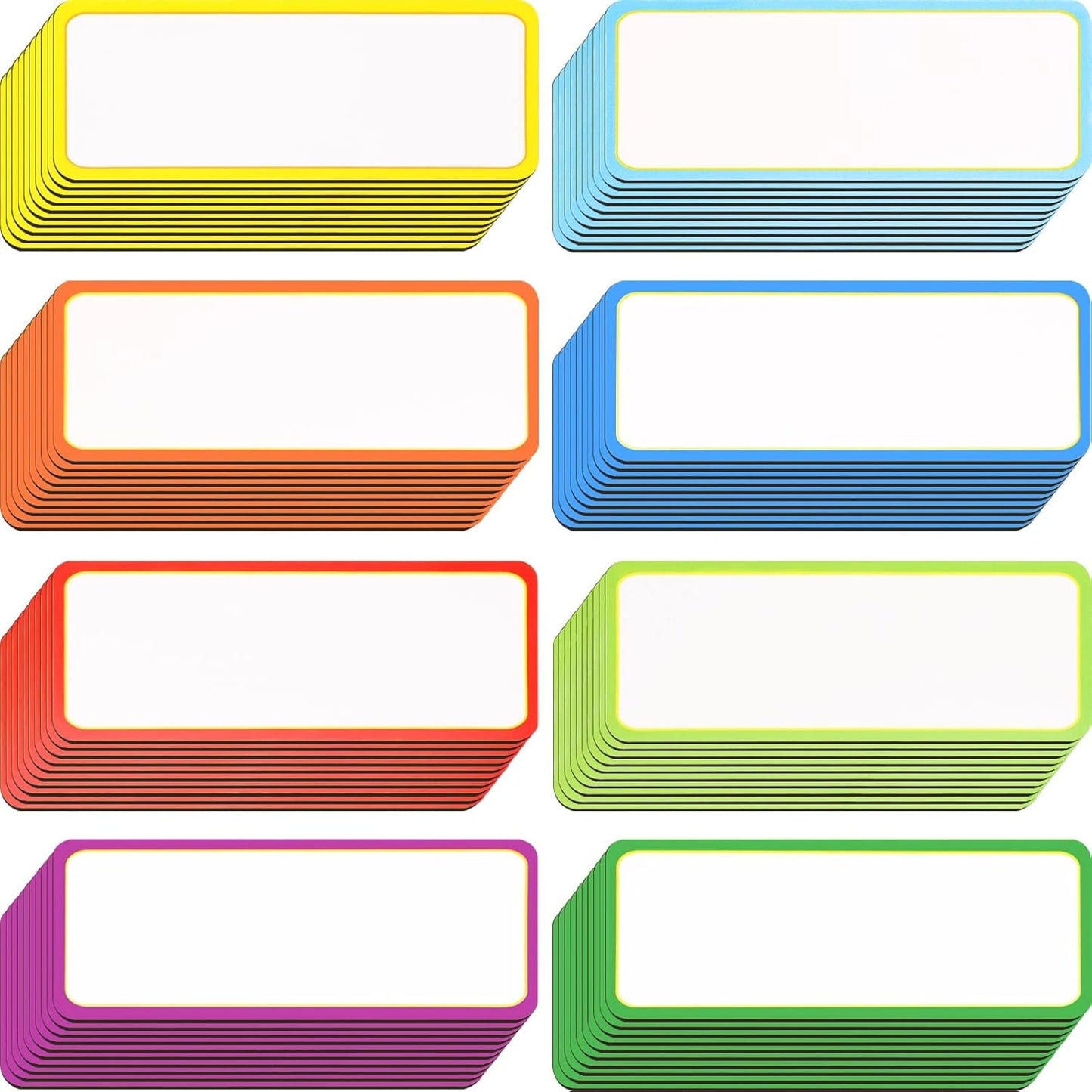 Leinuosen 80 Pack Magnetic Dry Erase Labels 3.2 x 1.2 Name Plate Tags Flexible Reusable Magnetic Label Stickers for Classroom Office Home Whiteboards Refrigerator Locker Shelf Crafts