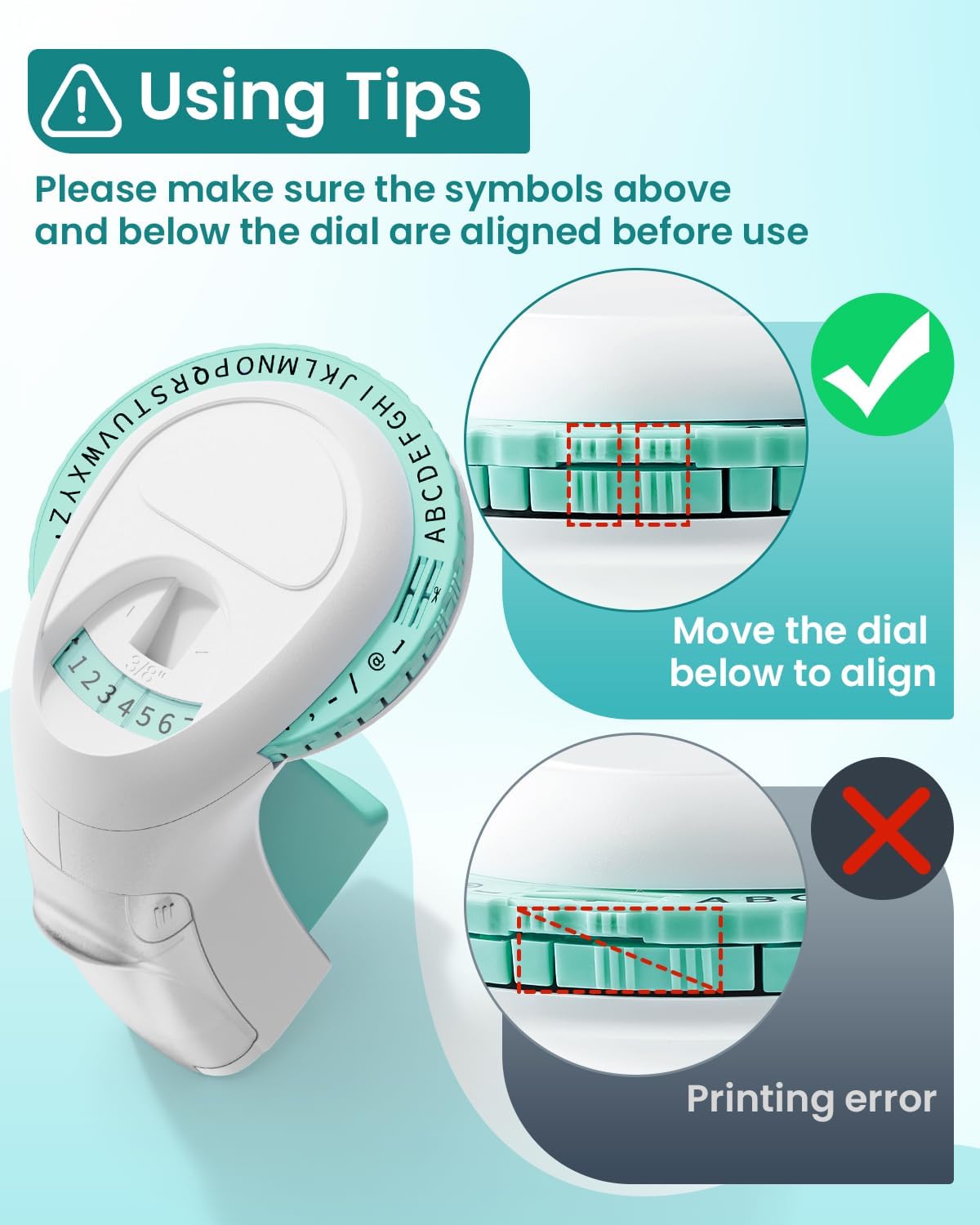 Label KINGDOM Embossing Label Maker with Tape, Omega S Vintage Embossed Label Printer, Portable Handheld Old School Labeler for Office Home School, Green